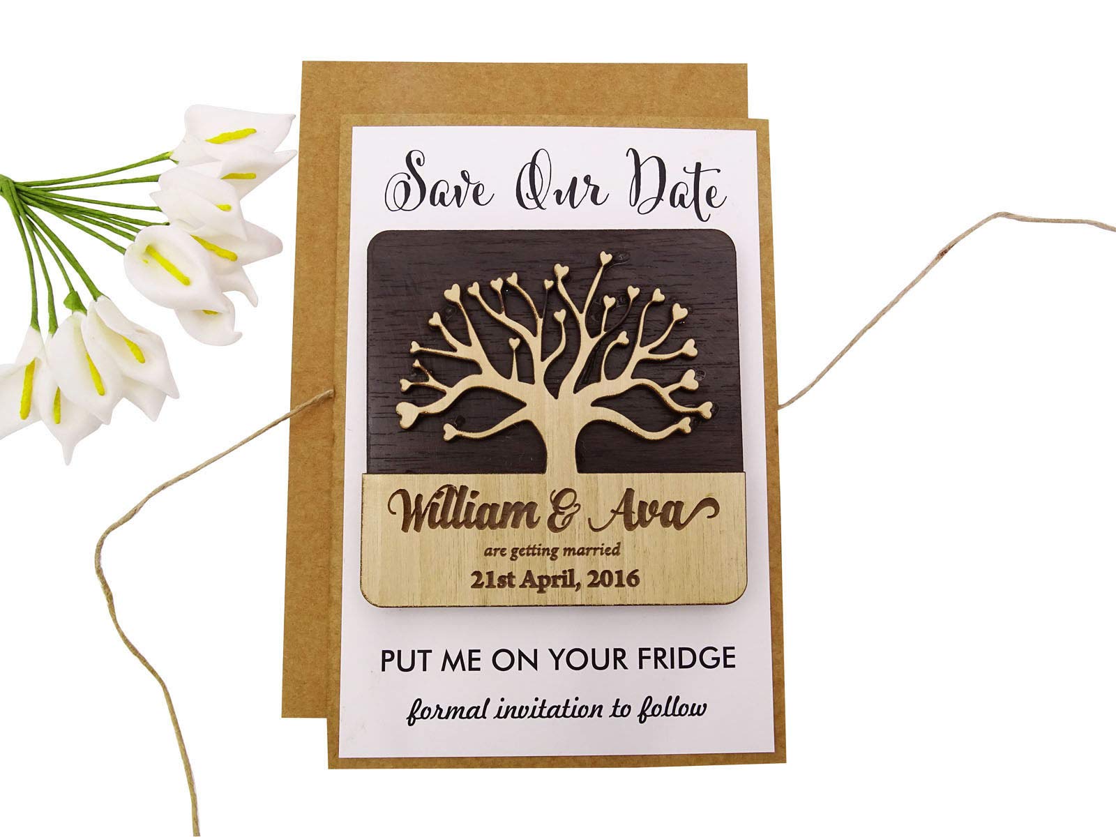Custom Engraved Save The Date Wooden Magnets - Rustic Wedding Announcements & Invitations - Perfect for DIY Wedding Decor, Bridal Showers, and Anniversary Celebrations