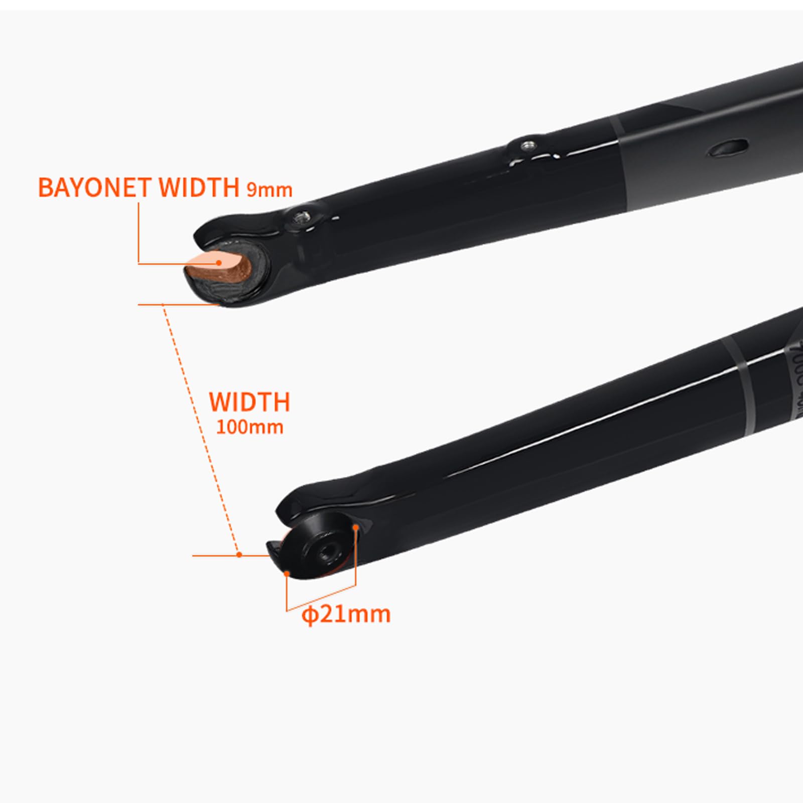 BUCKLOS 700C Carbon Fiber Gravel Road Bike Fork - QR 9mm/100 & 12mm Thru Axle, 1-1/8