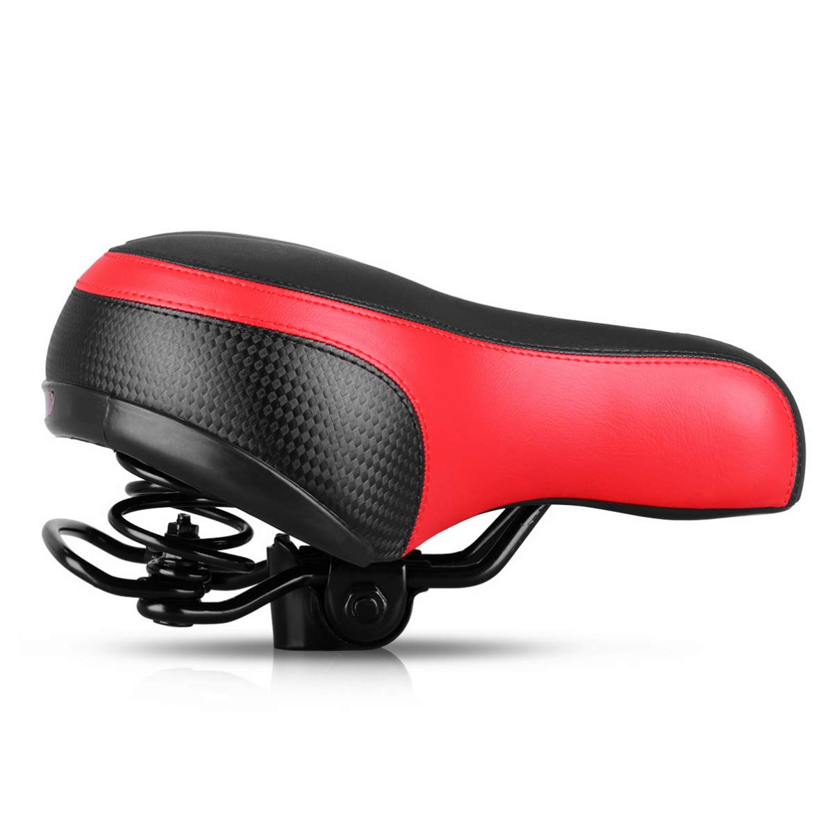 LIOOBO Universal Comfort Bike Saddle - Wide Padded No Nose Bicycle Seat for Men & Women, Reflective Road & Mountain Bike Seat Cushion - Ideal for Commuting, Long Rides & Outdoor Cycling
