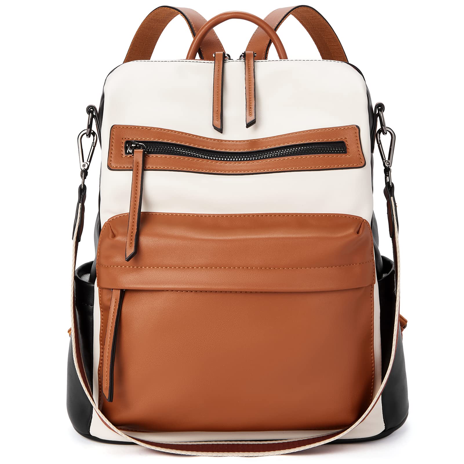 Stylish Women's Leather Backpack Purse - Large Designer Shoulder Bag for Travel, Work & Everyday Use | Fashionable & Durable BROMEN Handbag