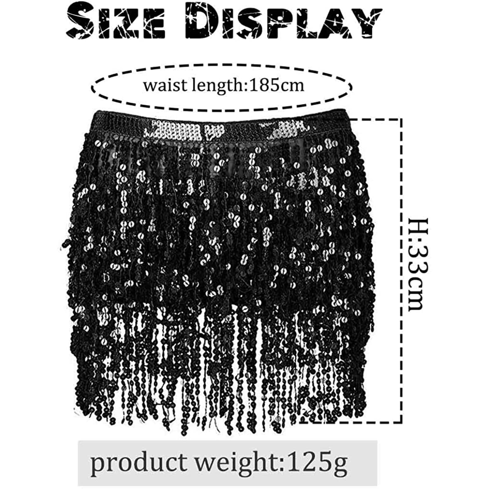 Boho Sequin Tassel Skirt for Women - Fringe Belly Dance Hip Scarf - Perfect for Rave, Party & Dance Costume Outfits - Elegant & Stylish Performance Wear