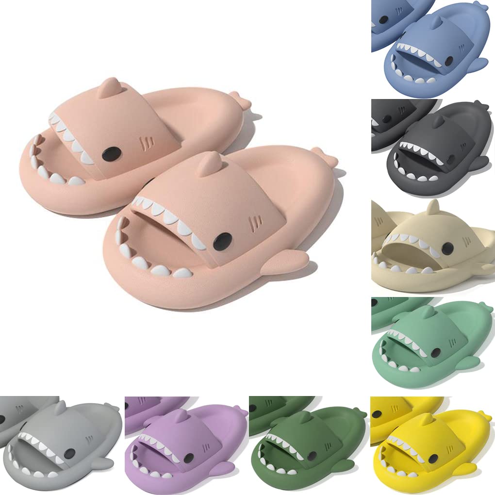Shark Cloud Slides for Women and Men - Ultra Soft Pillow Slides with Non-Slip Sole | Comfortable House Slippers for Indoor/Outdoor Use | Perfect for Beach, Pool, Shower & Lounge Wear