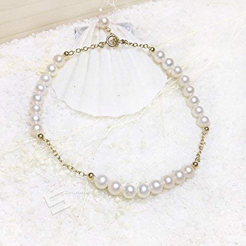 AAA Grade Delicate Cultured Pearl Anklet with 14K Gold Filled Clasp - Elegant Pearl & Gold Ankle Bracelet for Women - Perfect for Weddings, Parties & Special Occasions