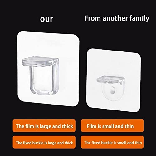 Clear Plastic Shelf Brackets - 10 Pack, Punch-Free Self-Adhesive Cabinet Supports for Kitchen, Closet & Book Shelves - Transparent Furniture Organizers for Easy Installation & Space Saving