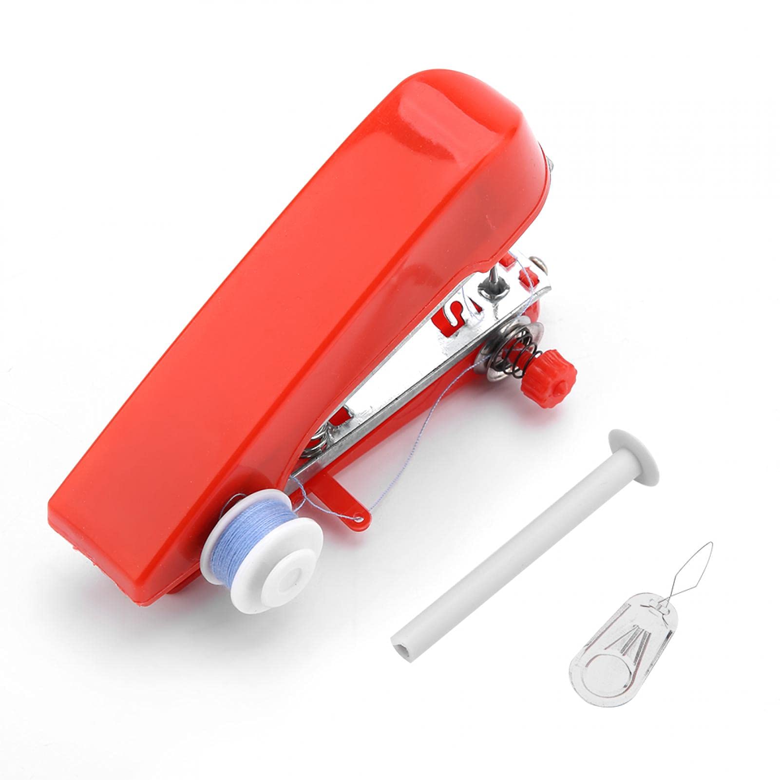 Voluxe Handheld Mini Sewing Machine - Portable Pocket-Sized Sewing Kit with Plastic & Metal Construction - Easy Operation for Travel, Home & Office Use - Perfect for Quick Fabric Repairs, DIY Crafts & Emergency Stitching On-The-Go
