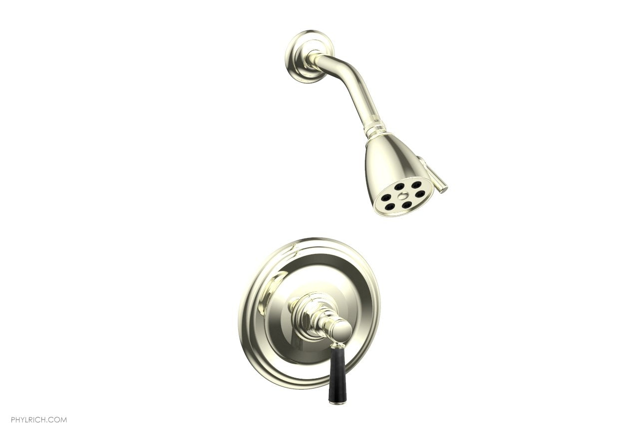 HEX TRADITIONAL Pressure Balance Shower Set - Black Marble Finish, 500 Series, 23 Function Spray | Modern Bathroom Upgrade for Spa-Like Experience