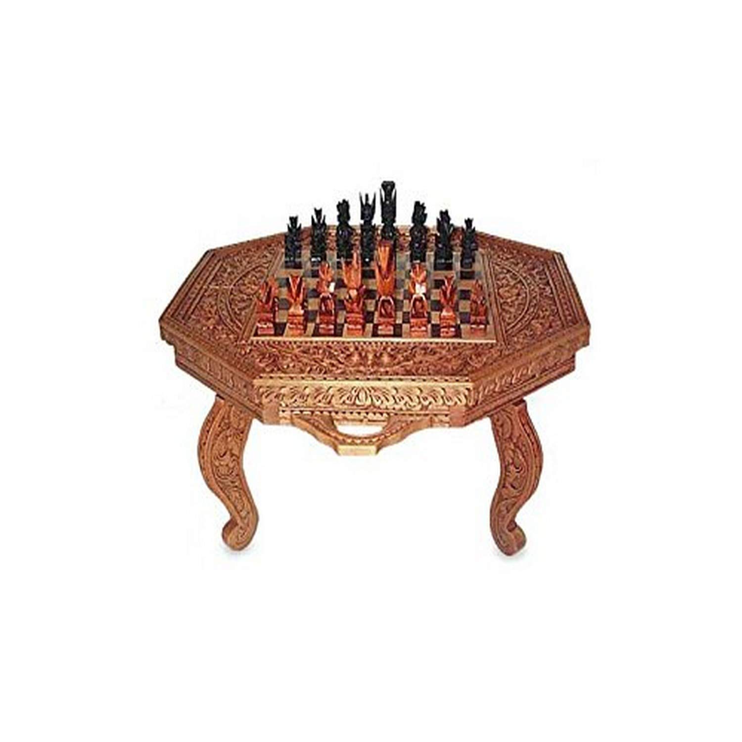 NOVICA Handcrafted Brown Wood Chess Set 'The General' - Premium Decorative Chess Board Game for Home, Office & Gifts