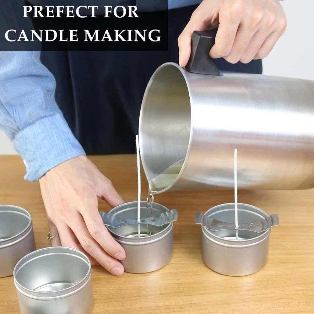 3L Stainless Steel Candle Wax Melting Pot - DIY Candle Making Pouring Cup for Home, Craft & Candle Stores - Perfect for Soy Wax, Beeswax & Paraffin Melting
