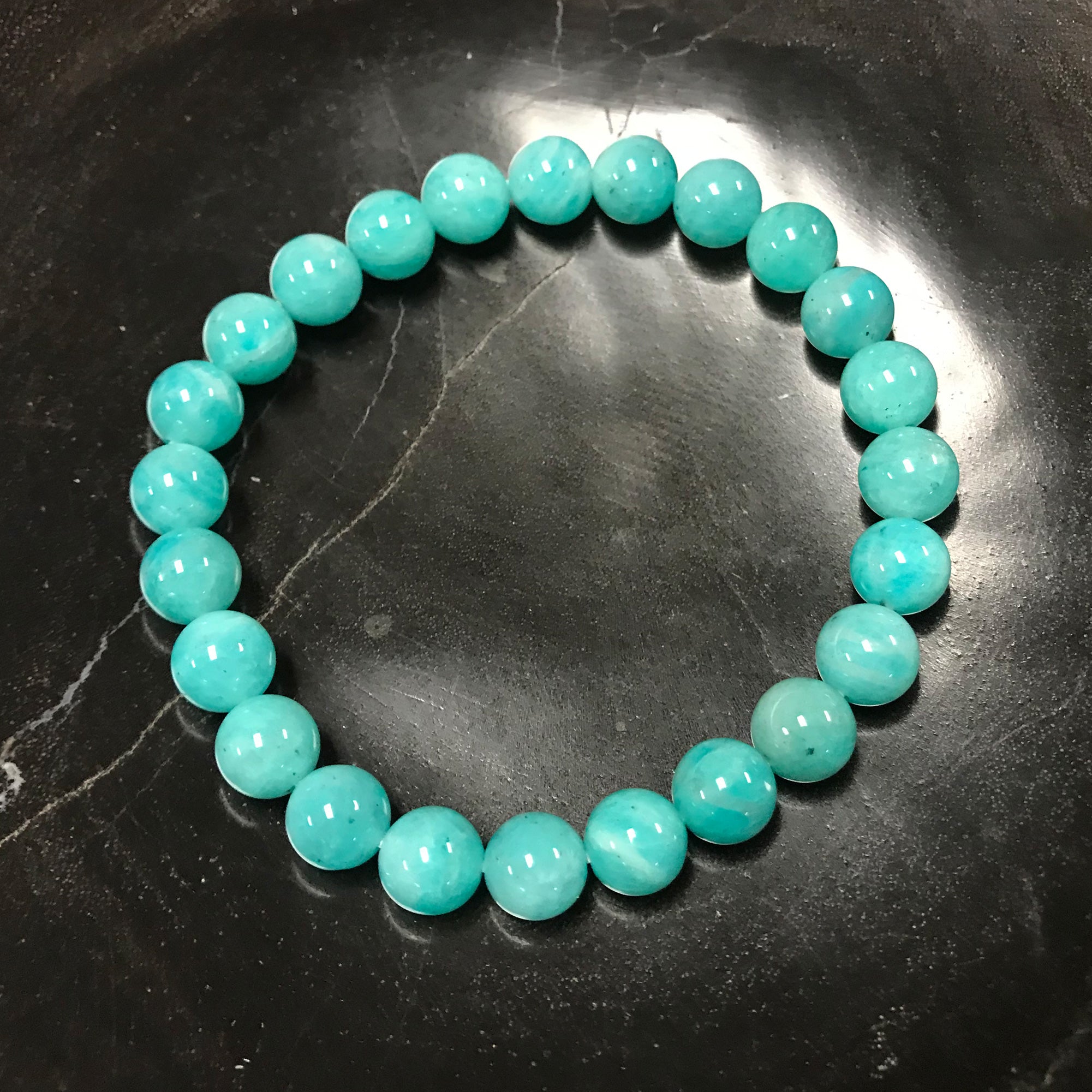 8mm Blue Amazonite Stretch Bracelet for Men & Women - Healing Crystal Jewelry for Stress Relief & Positive Energy