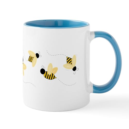 White/Blue Inside - Bumble Bees Mugs