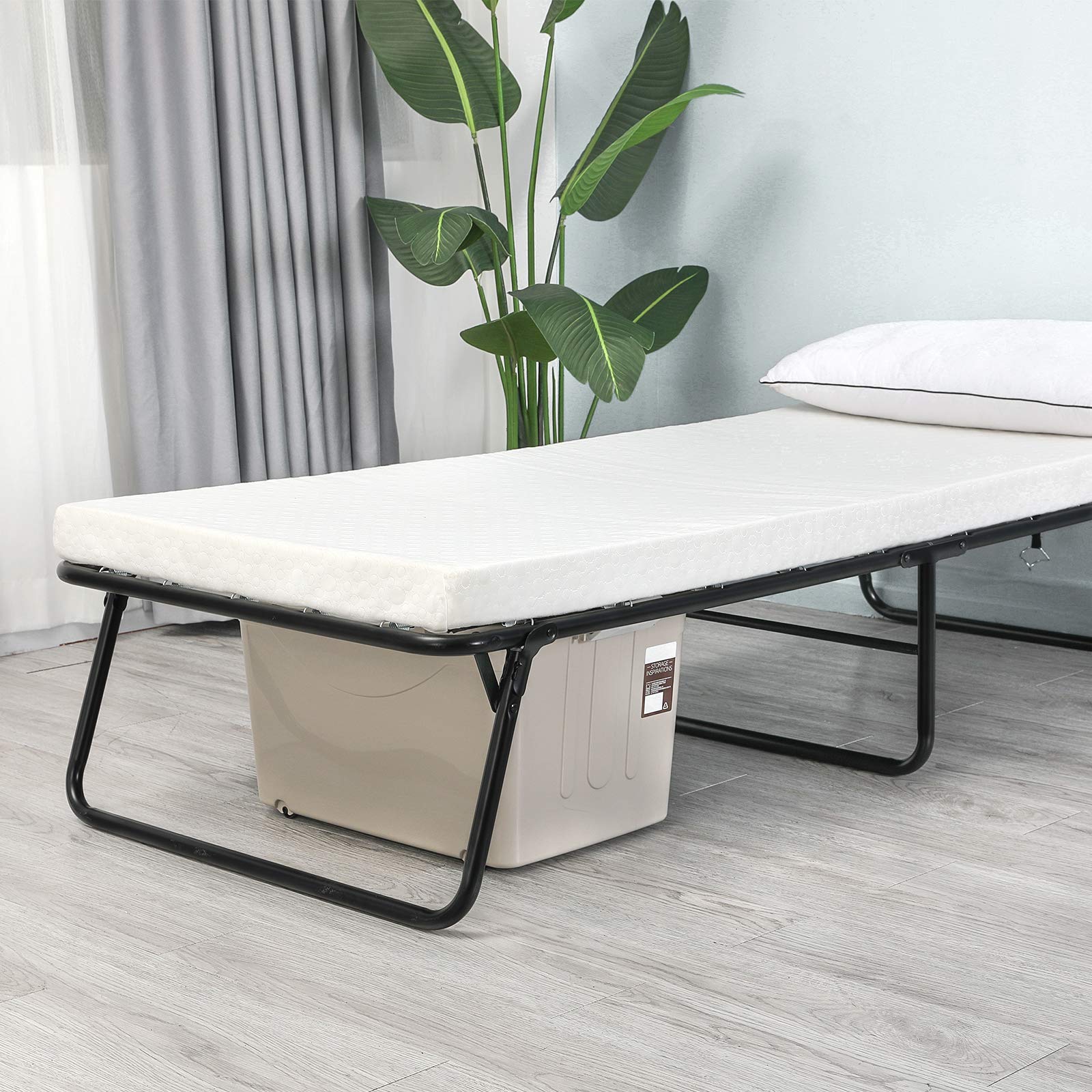 LIFERUN Folding Bed with Memory Foam Mattress - 75