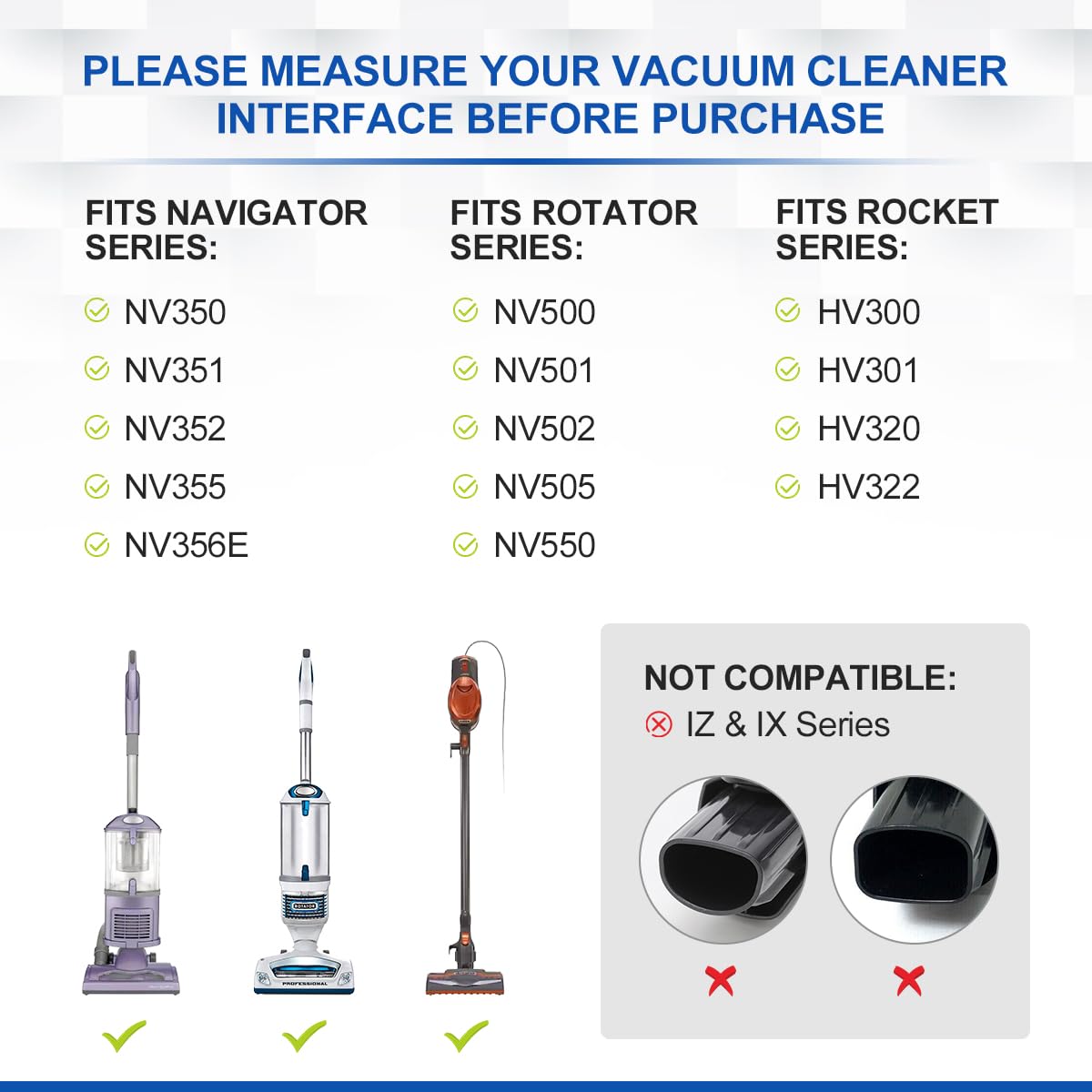 LANMU Vacuum Attachments Compatible with Shark Navigator NV360 NV352 NV356E, Rotator NV501 & Rocket HV301 HV322 - 1 1/4