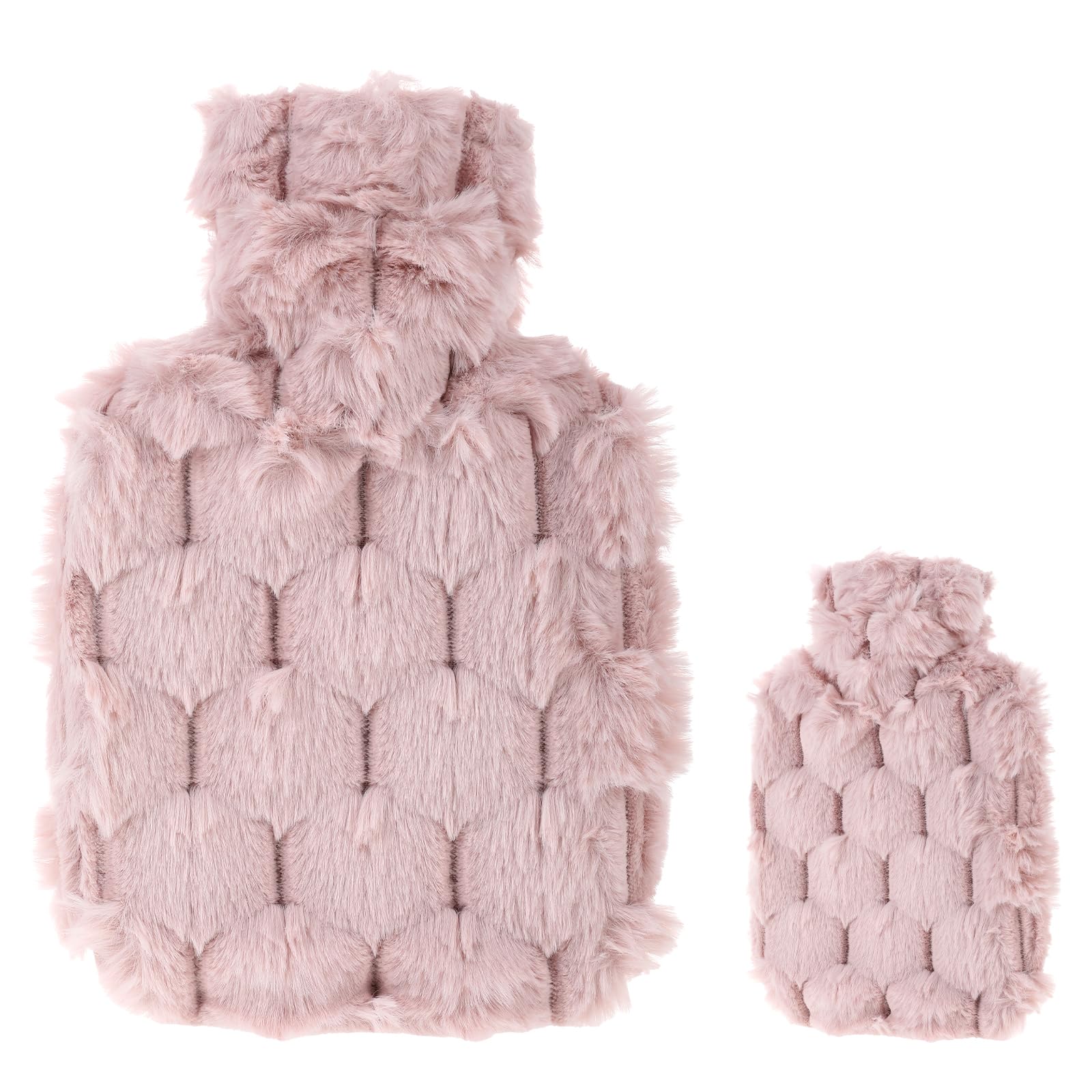 Premium 500ml Hot Water Bottle with Soft Faux Fur Cover - 2-in-1 Warm & Cold Therapy for Women & Seniors | Perfect for Winter Warmth, Period Pain Relief & Muscle Relaxation (Pink)