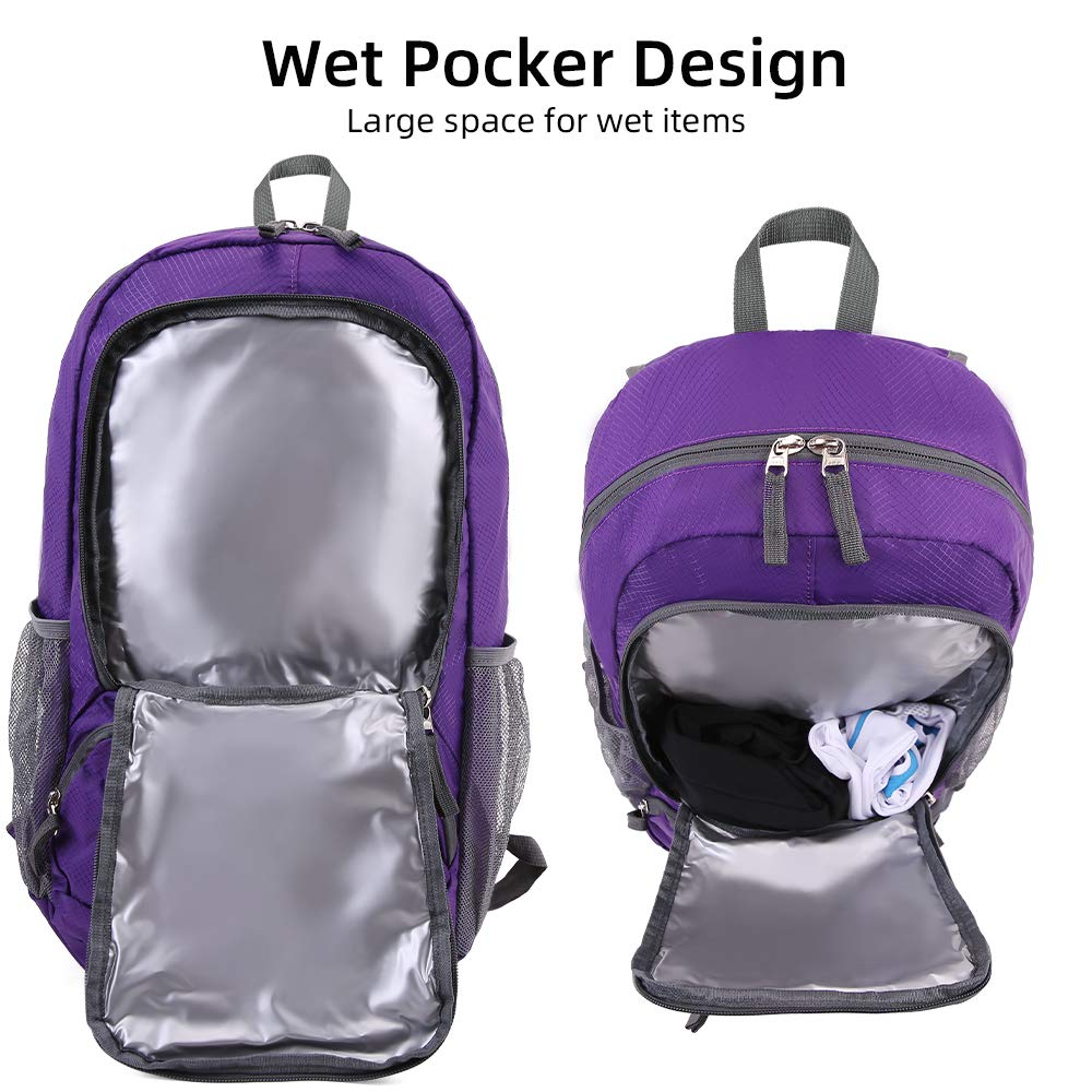 35L Lightweight Foldable Waterproof Hiking Backpack - Compact Travel Daypack for Men & Women - Perfect for Camping, Hiking, Commuting and Outdoor Adventures