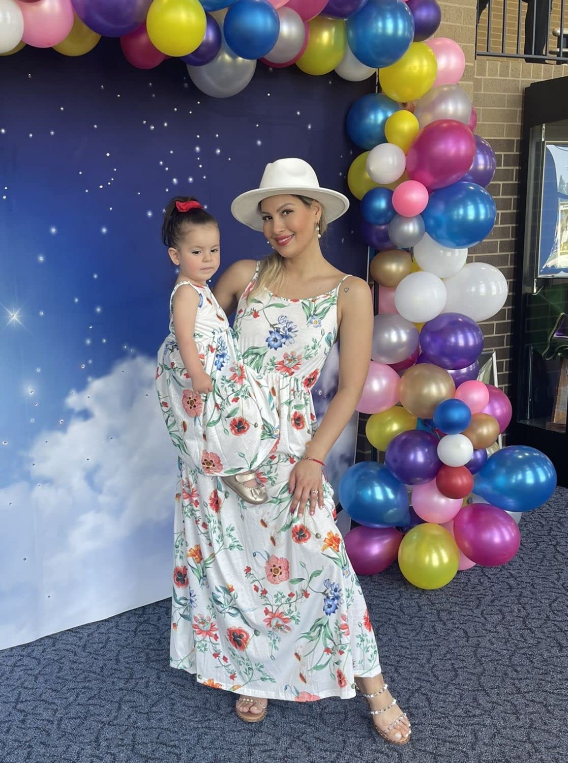 Stylish IFFEI Mommy and Me Matching Summer Dresses - Spaghetti Strap Casual Sundress Set with Headband for Beach, Vacation & Family Photos | Mother Daughter Outfits