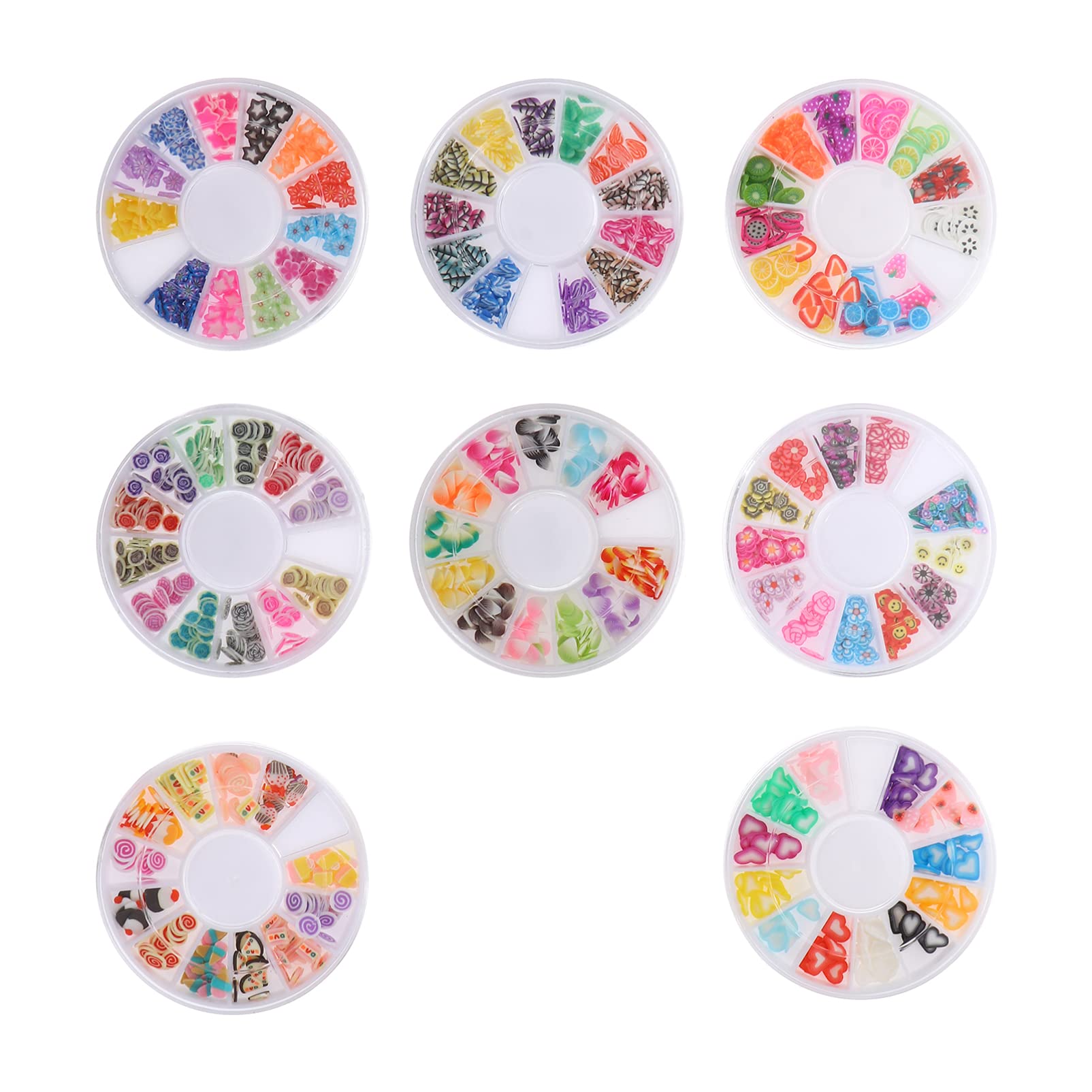 MILISTEN 8 Boxes 3D Polymer Nail Art Decorations - Soft Pottery DIY Nail Jewels, Fruit Slices for Scrapbooking & Nail Art Design - Perfect for DIY Nail Art, Manicures, and Creative Craft Projects