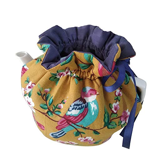 **Cotton Tea Cozy for Teapots - Printed Insulated Tea Cover to Keep Warm & Dust-Free - Decorative Kitchen Accessory for Home, Office, or Tea Parties (C15)**