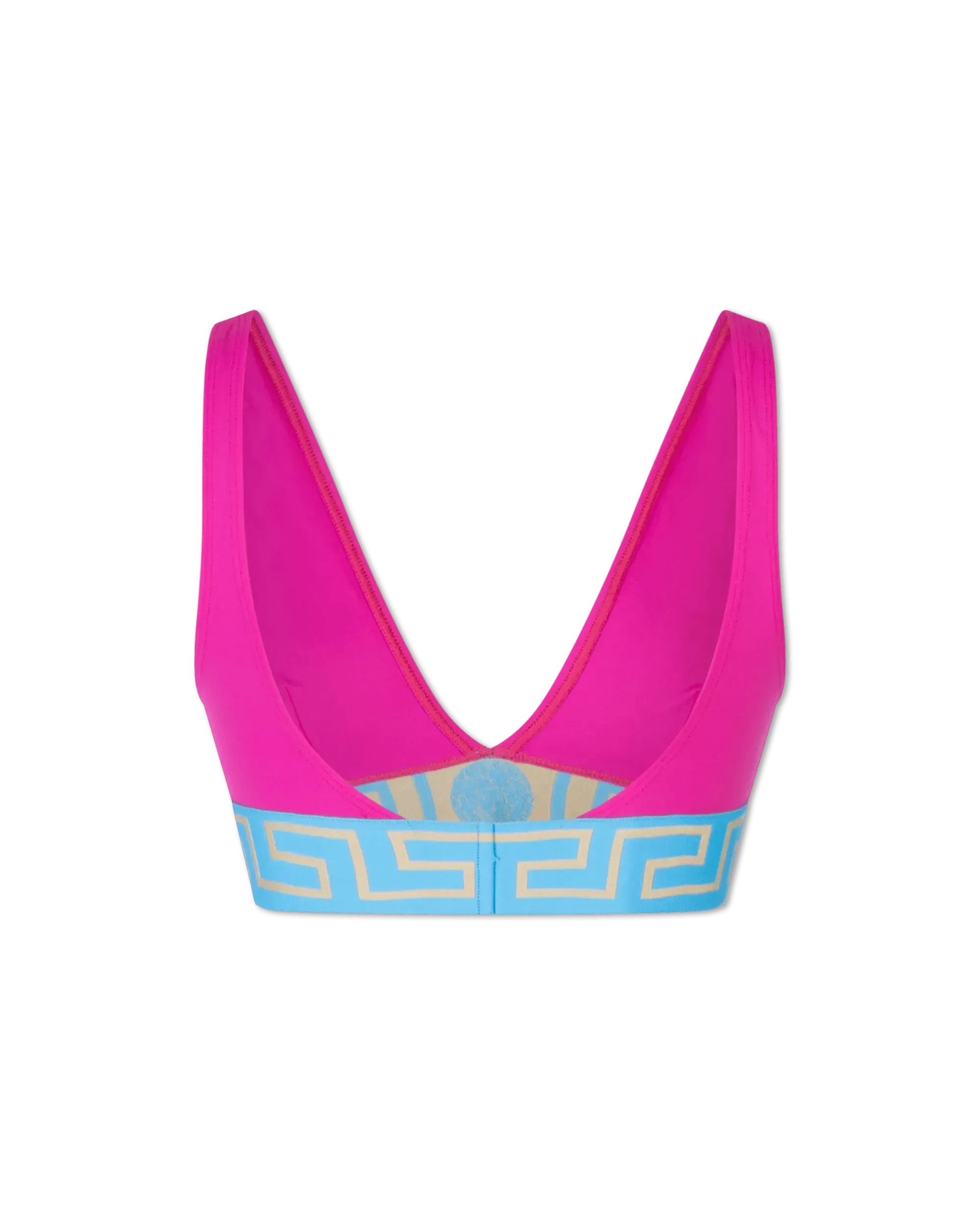 Greek Key V Neck Bikini Top - Women's Stylish Swimwear for Beach & Pool - Perfect for Summer Vacations, Resort Getaways, and Tropical Holidays