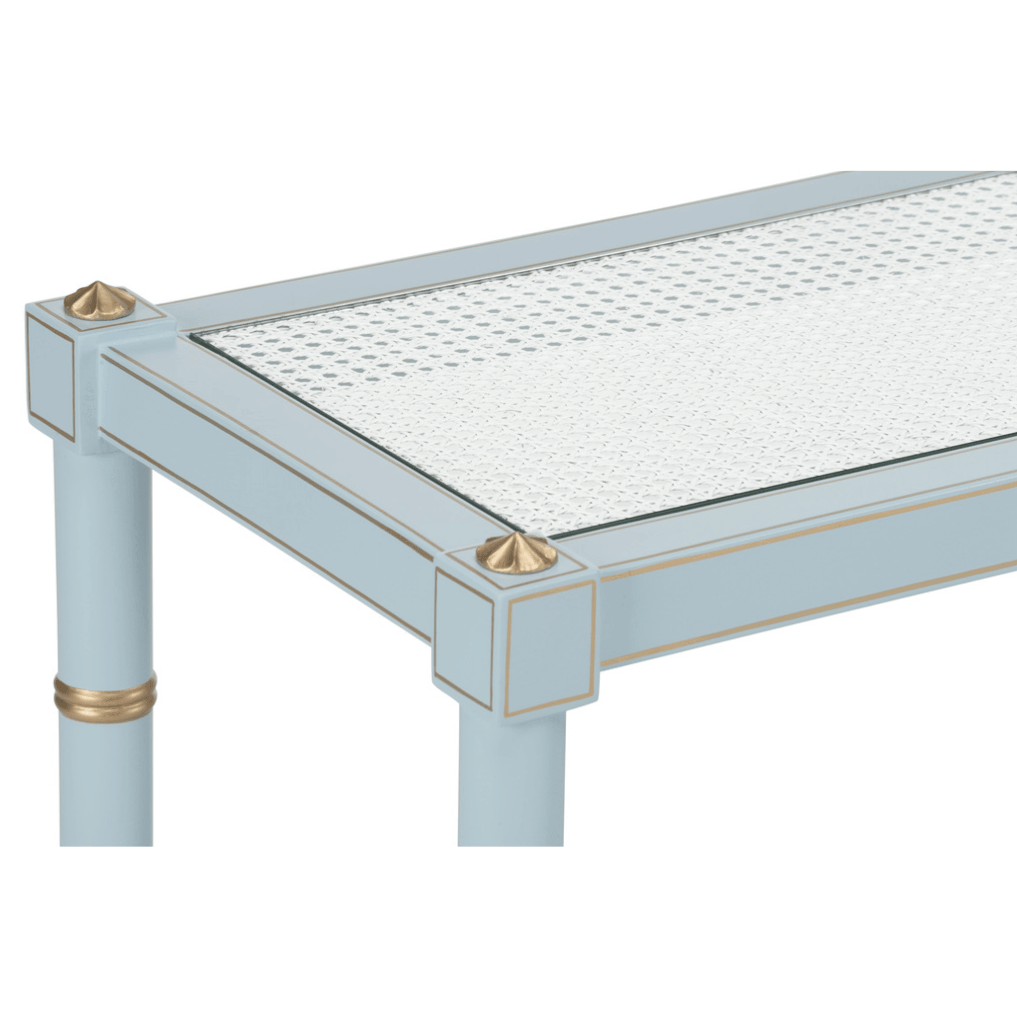 Blue Cane Console Table - Elegant Entryway & Hallway Decor for Modern Homes | Perfect for Living Room, Bedroom, or Office