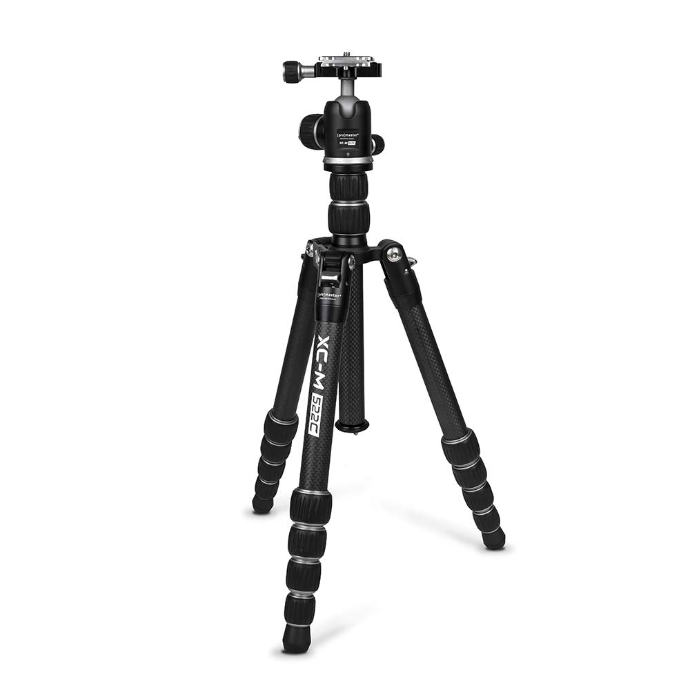 ProMaster XC-M 522CK Professional Carbon Fiber Tripod Kit with Ball Head - Lightweight & Stable for DSLR Cameras - Perfect for Travel, Landscape & Studio Photography (Silver)