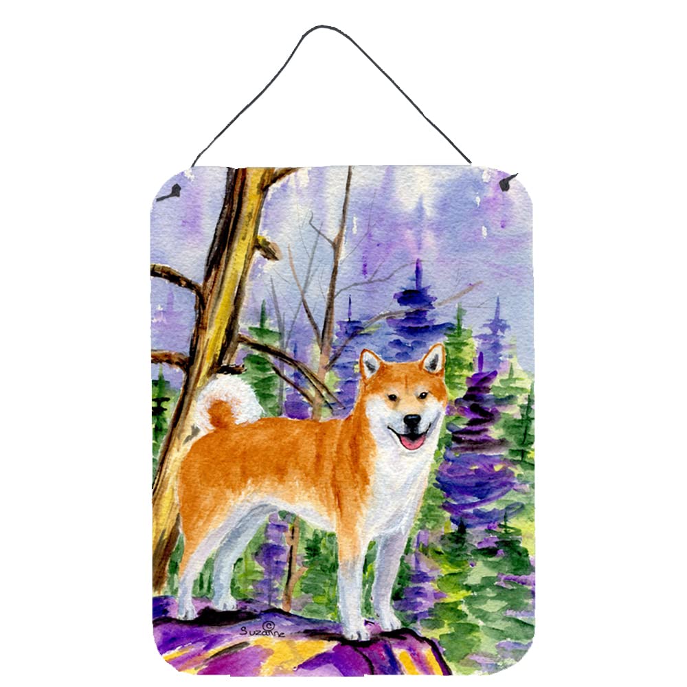 Caroline's Treasures Shiba Inu Wall Decor - 12x16 Inch Aluminum Metal Sign for Kitchen, Bar, Bathroom & Front Door - Colorful Japanese Dog Art Plaque for Home & Office Decoration - Perfect Gift for Pet Lovers