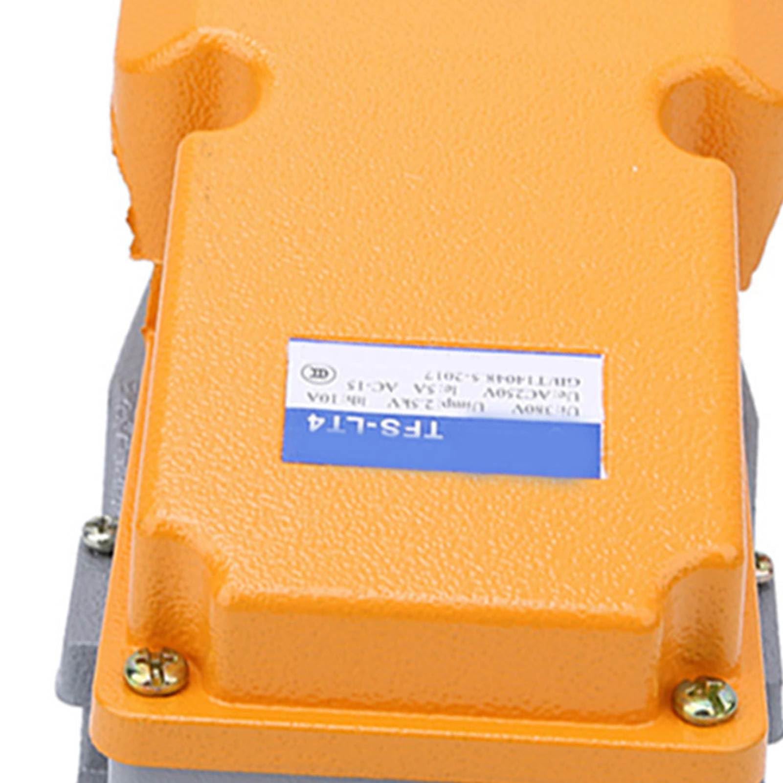 Industrial Foot Switch - Heavy Duty Aluminum Shell Momentary Foot Pedal Controller with Non-Slip Base for CNC Machines, Sewing Equipment & Workshop Tools | Perfect for Metalworking, Woodworking & Industrial Automation