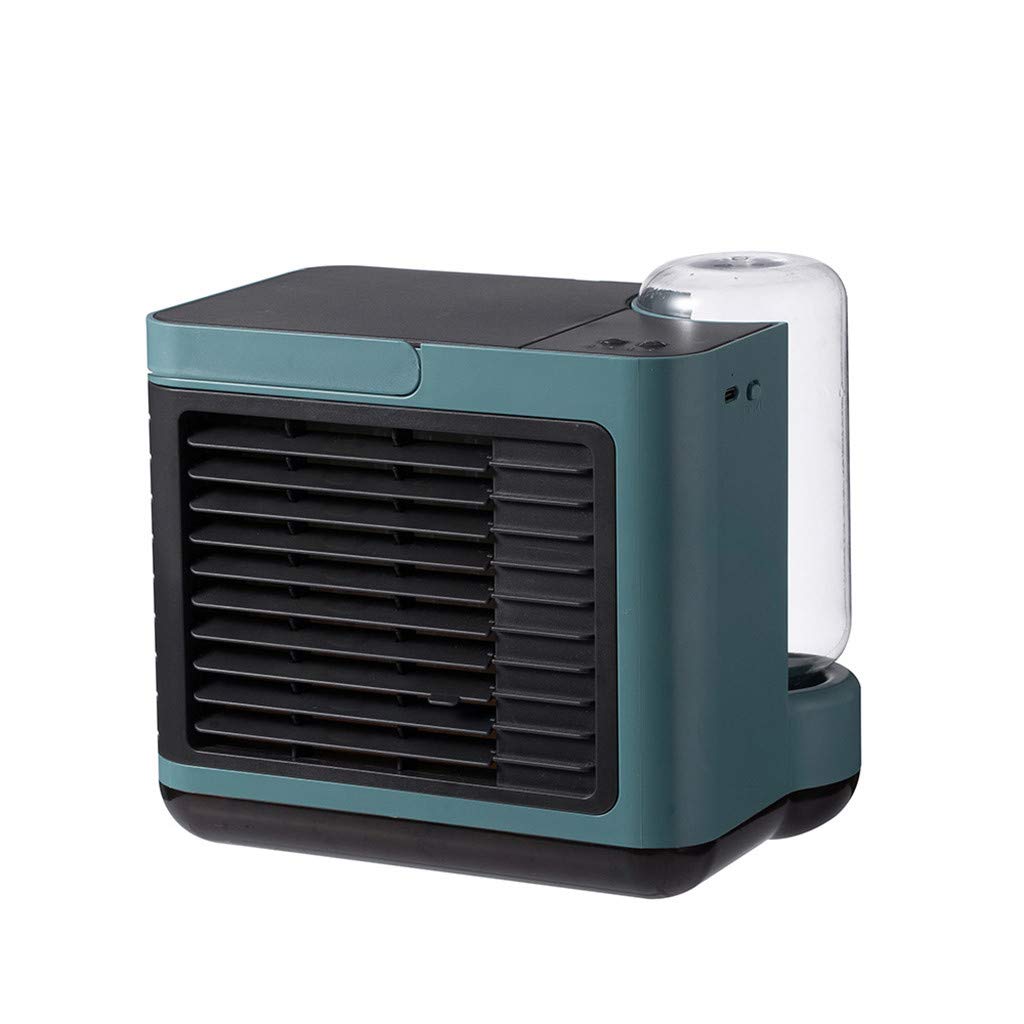 Li Ping USB Rechargeable Mini Portable Air Conditioner Fan - Personal Cooling Fan for Home, Office, Travel - Compact Refrigerator Cooler with 3 Speeds (Green) - Perfect for Bedroom, Desk, Outdoor & Camping Use