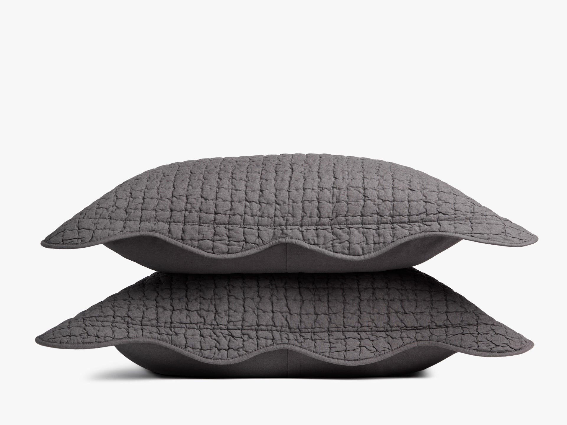 Scalloped Sham Set - Elegant Bedding Pillow Covers for Queen & King Size Beds - Perfect for Master Bedroom, Guest Room, and Home Decor