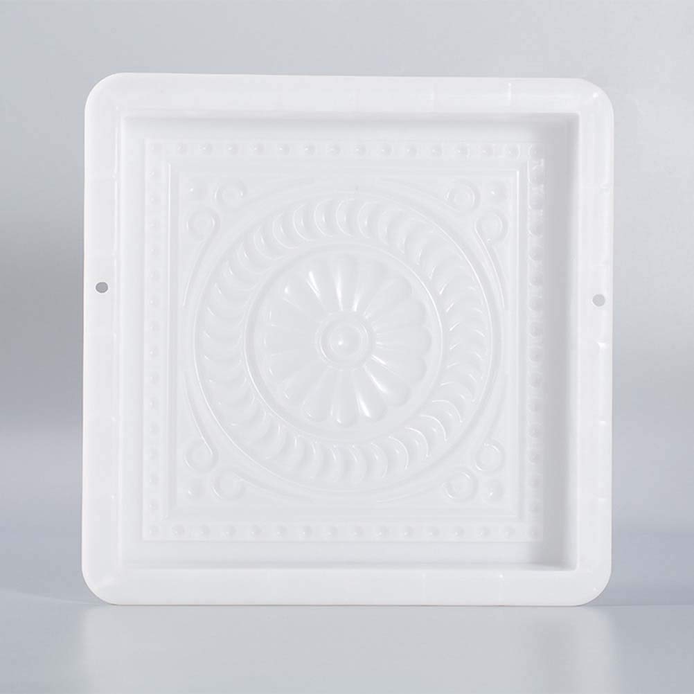 Yardwe 12.6 x 12.6 x 2.4 Inch Reusable Plastic Concrete Mold - DIY Walkway Maker, Stepping Stone & Brick Path Mold (White) for Garden, Patio & Landscaping Projects