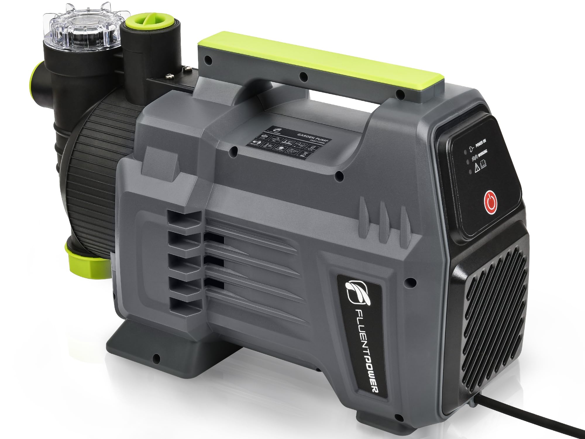 FLUENTPOWER 1.5HP Automatic Garden Booster Pump with Prefilter - 1300GPH, 150FT Lift, Portable Shallow Well Jet Pump - Ideal for Home Garden, Lawn Sprinkler, Irrigation & Water Transfer - Perfect for Draining, Watering Plants & Outdoor Cleaning