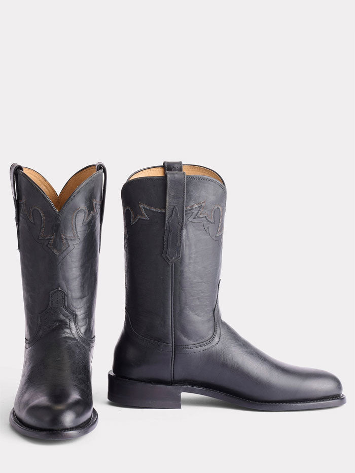 Lucchese CL6505.C2 Men's Sunset Roper Boots - Genuine Leather Western Cowboy Boots for Men in Black | Perfect for Rodeo, Country Dancing & Casual Wear