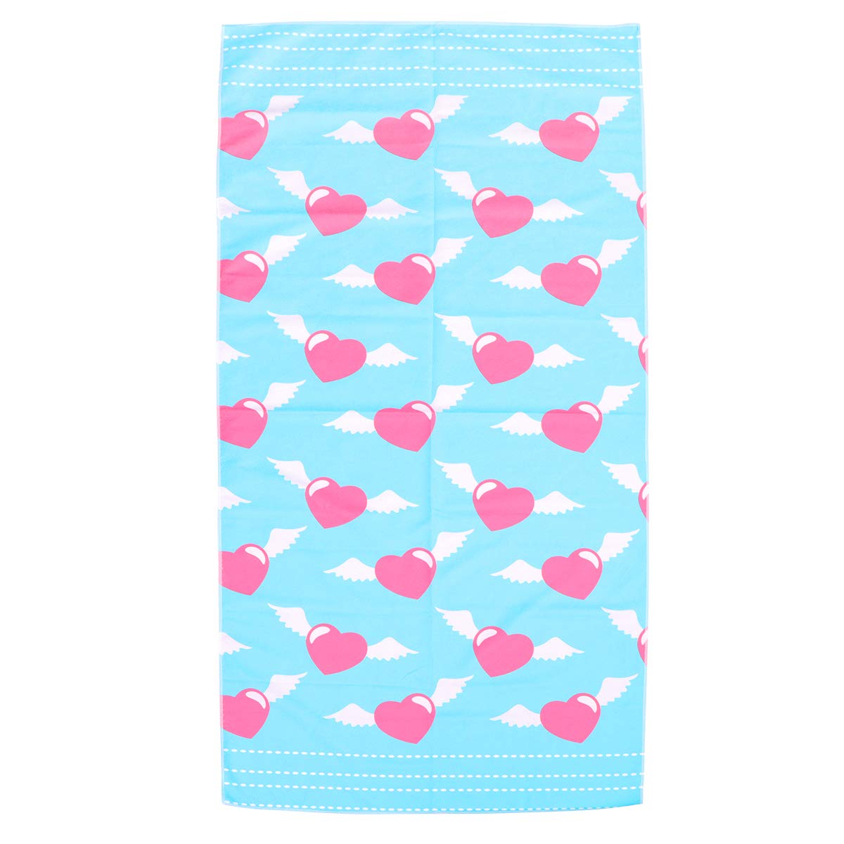 Cabilock Fashion 1PC Soft Absorbent Rectangular Bath Towel - Cartoon Printed Beach Towel for Women & Girls, Quick Dry Shower Towel, Sun Block Swimming Towel (Love Style) - Perfect for Beach, Pool, Yoga & Travel