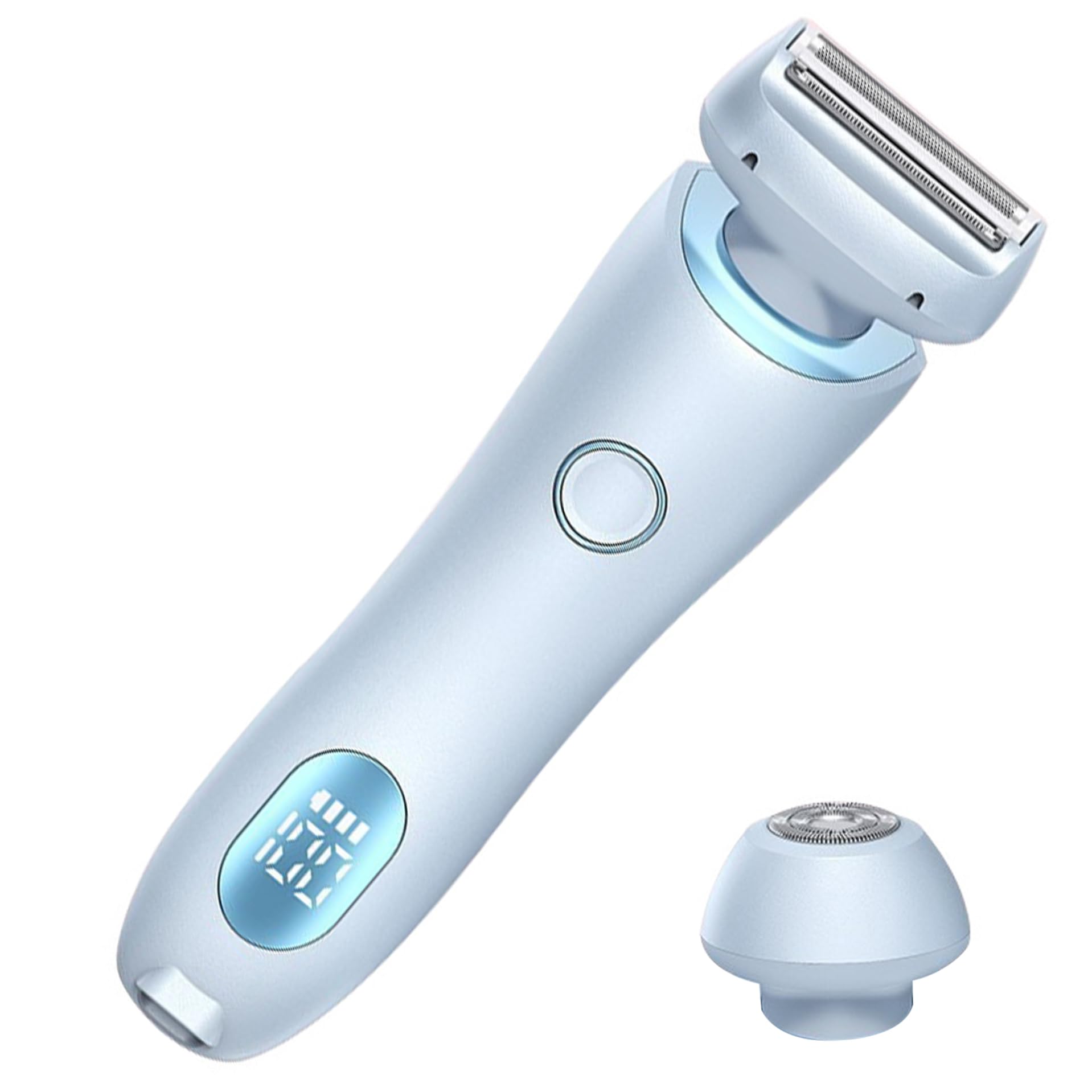 **Painless Electric Shaver for Women - 3 Blades Waterproof Body Hair Trimmer for Bikini, Underarm, Legs & Arms - Rechargeable & Cordless - Perfect for Travel & Quick Grooming (Blue)**