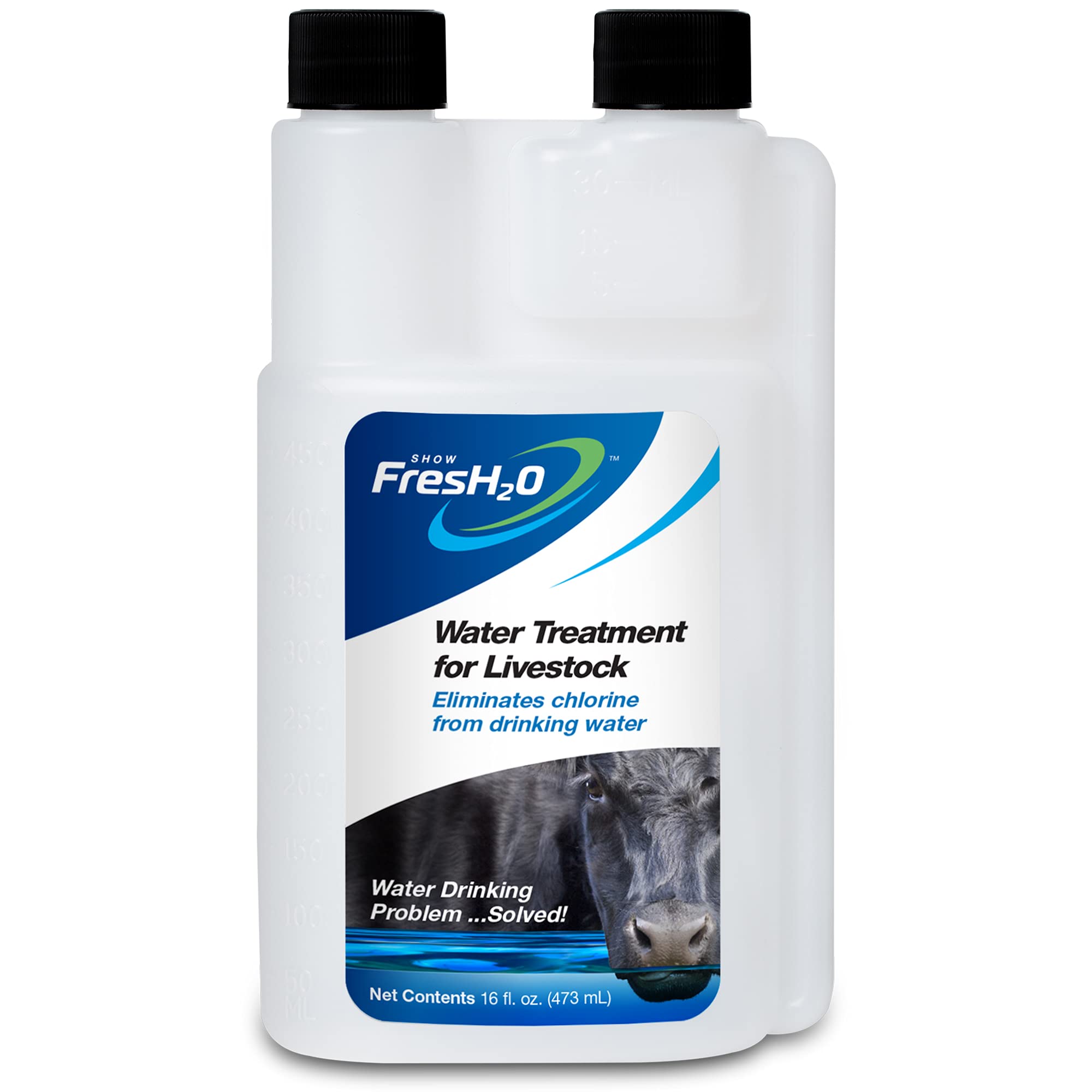 Show FresH2O Livestock Water Treatment - Eliminates Chlorine & Odors in Drinking Water | Easy to Use | Treats 150 Gallons | 16oz Bottle | Safe for Horses, Cattle & Farm Animals | Perfect for Barns, Stables & Livestock Hydration
