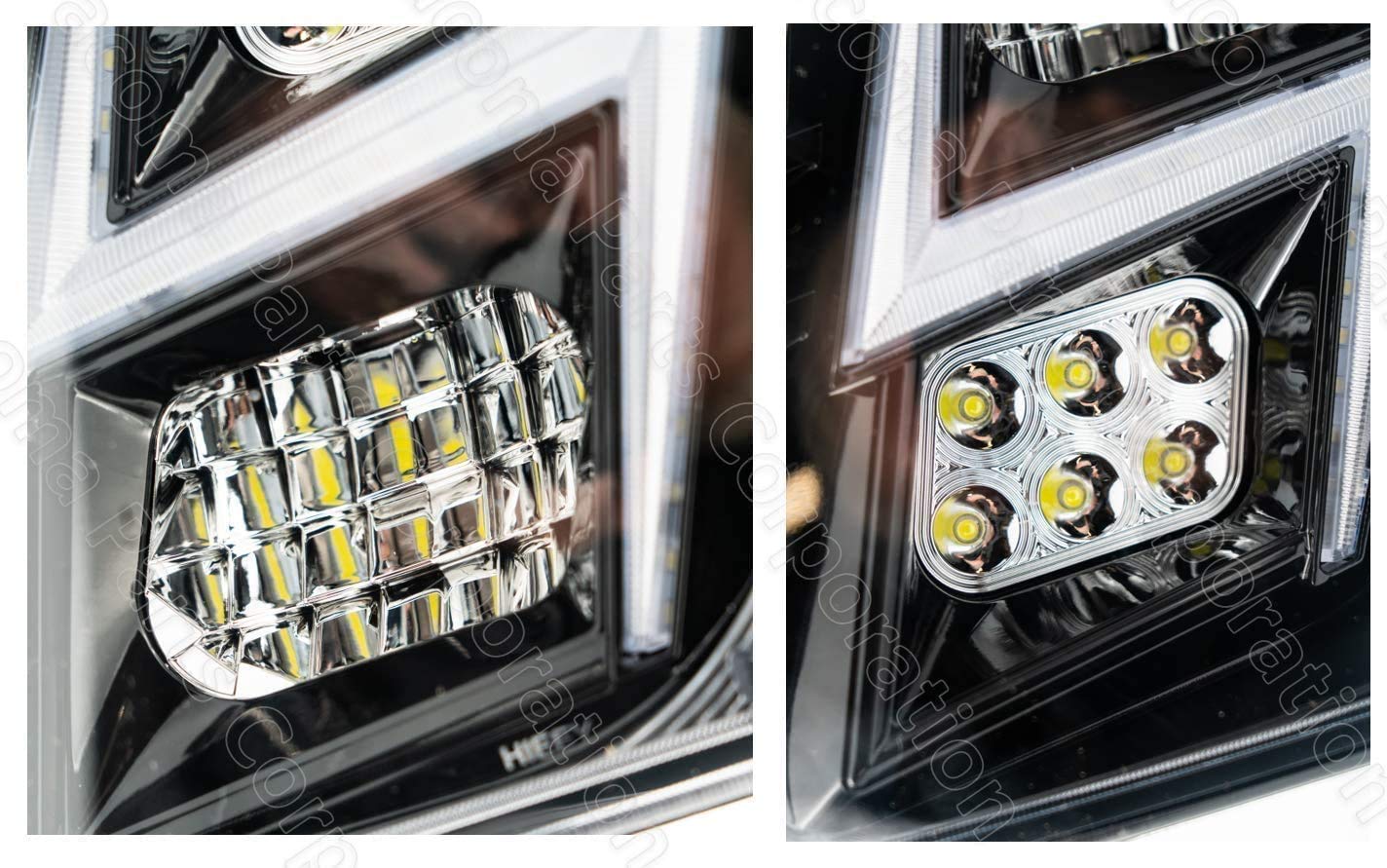 KOZAK BLACK LED Headlight Kit - High Beam & Low Beam Bumper Fog Lights (Pair) - Compatible with Volvo VNL Trucks 2004-2017 Models - Perfect for Night Driving & Off-Road Truck Accessories
