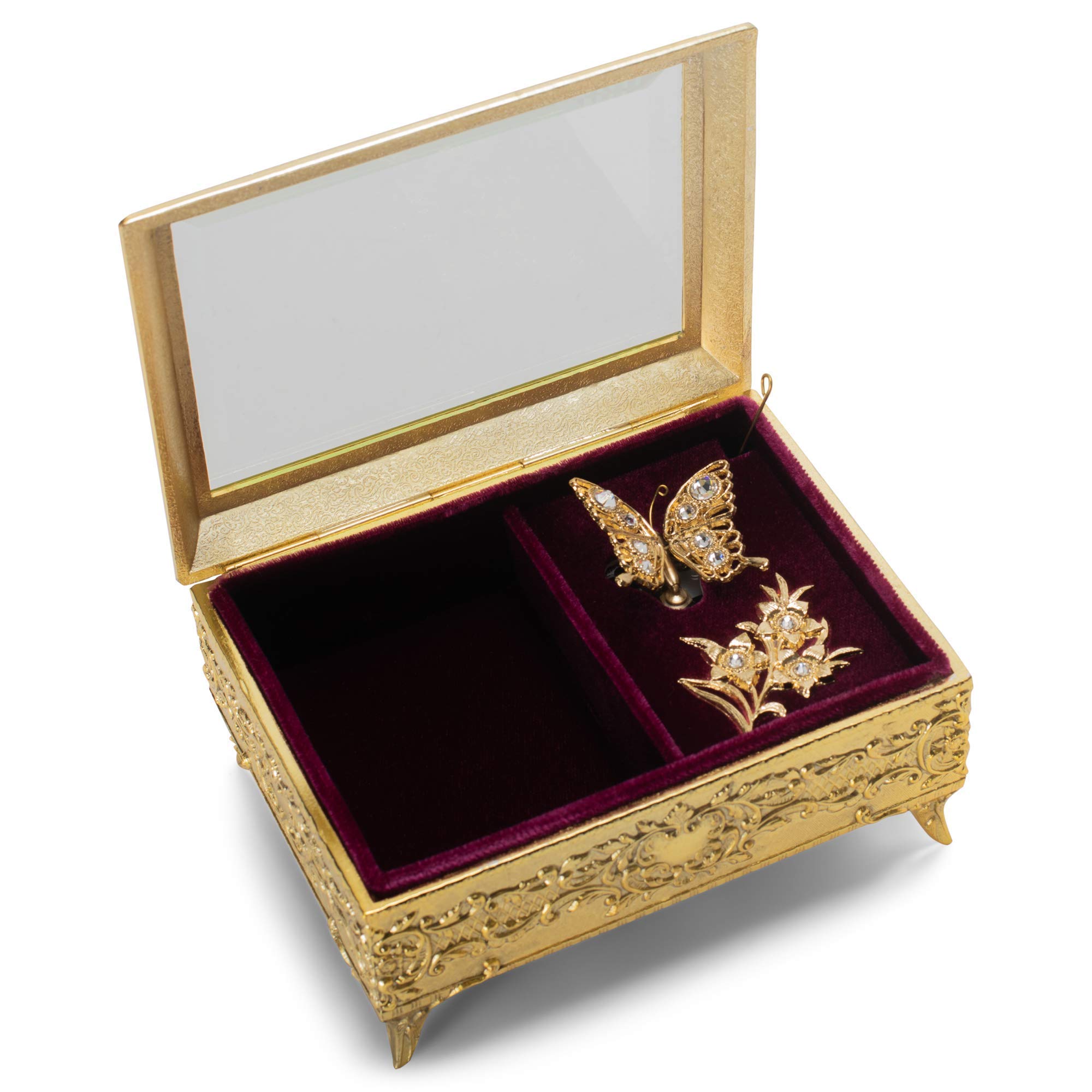 Swarovski Crystal Butterfly Music Jewelry Box - Clair De Lune Gift for Women