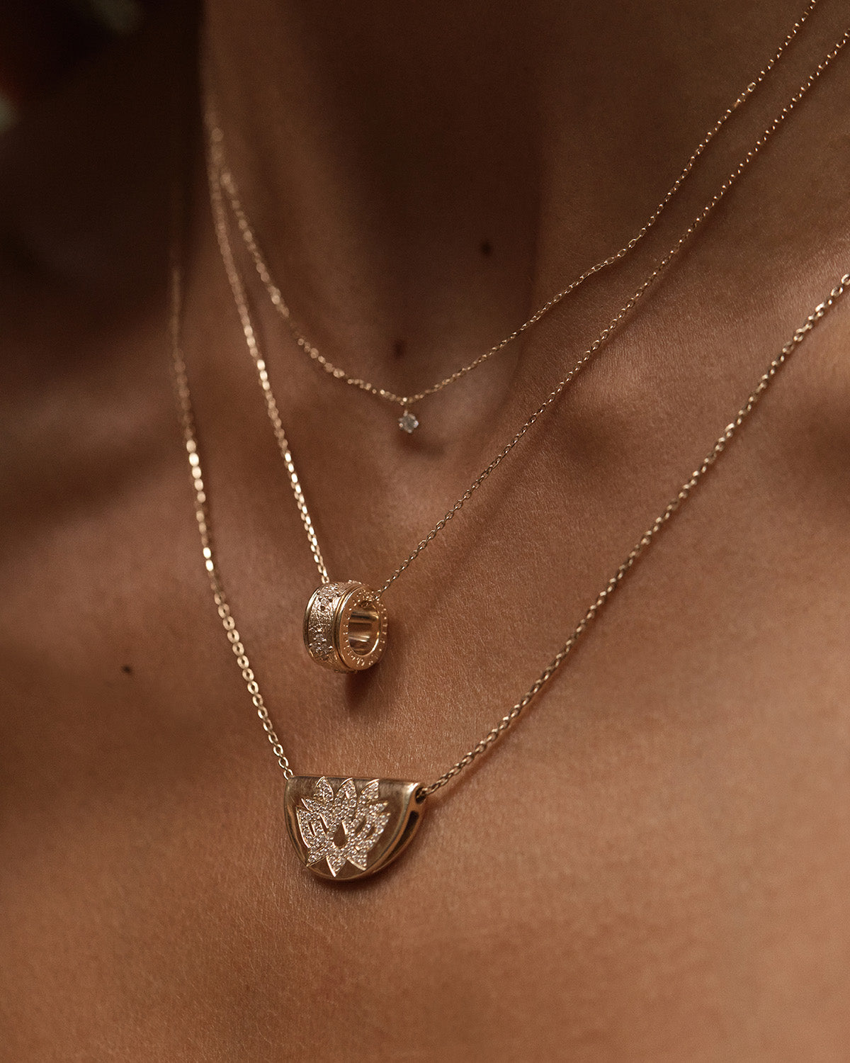 14K Solid Gold Spinning Meditation Necklace with Lab-Grown Diamond - Perfect for Yoga, Mindfulness & Spiritual Healing