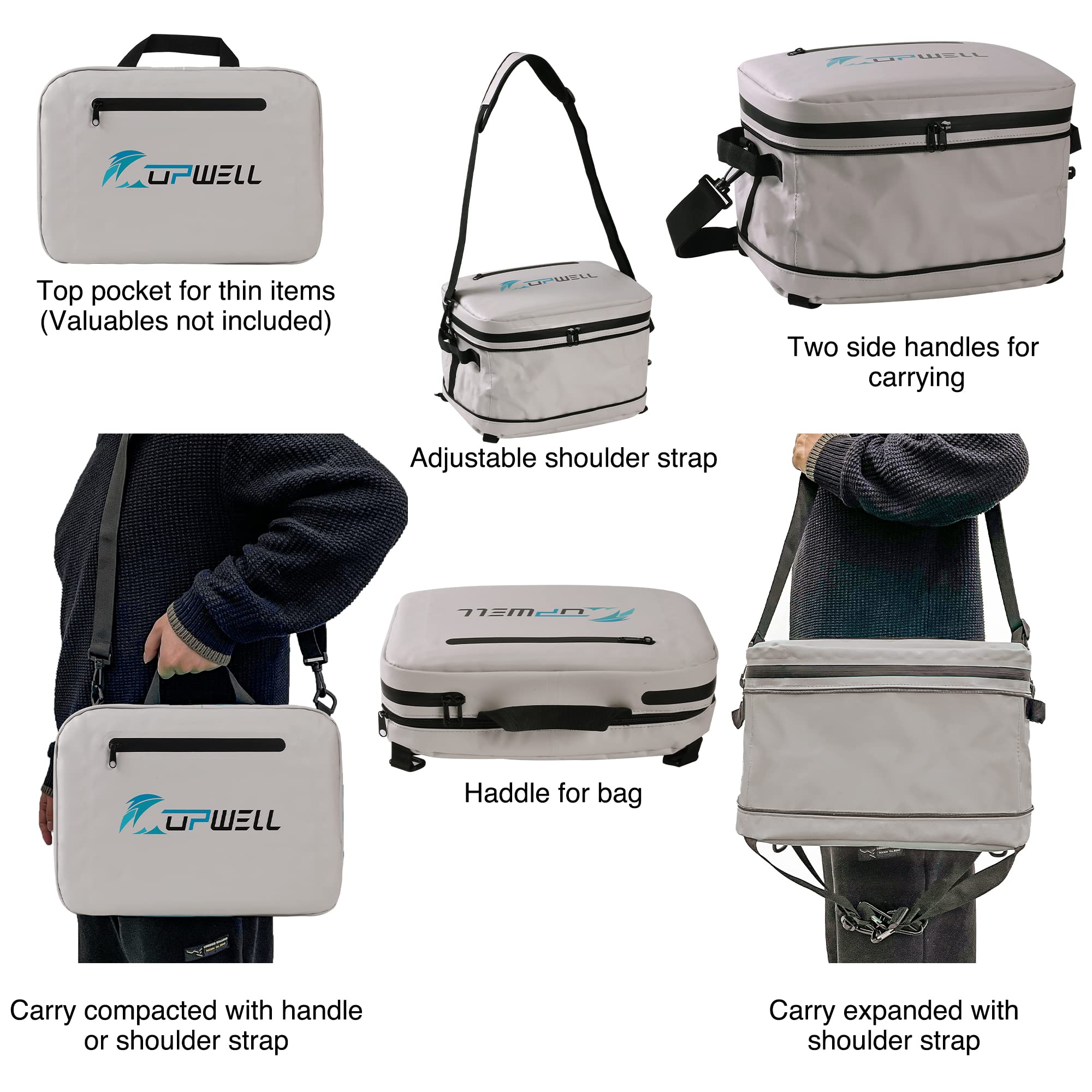 UPWELL Paddle Board Accessories - Waterproof SUP Cooler Deck Bag, PVC Dry Bag for Kayaking & Surfing (Holds 30 Cans) - Perfect for Beach Trips, Fishing & Water Sports