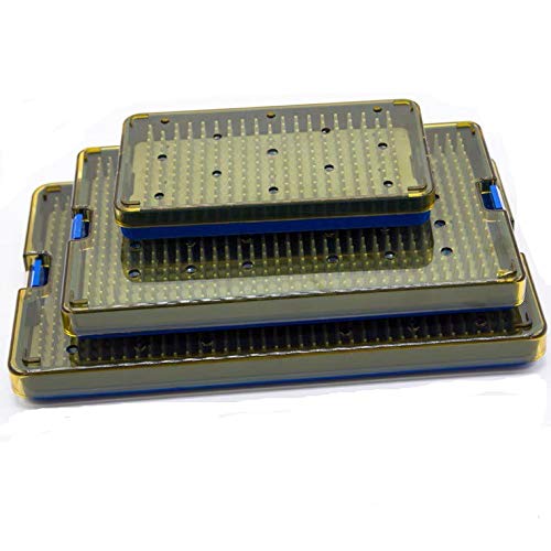 3-Pack Sterilization Trays for Medical Instruments - Durable Case for Ophthalmic & ENT Tools - Perfect for Clinics, Hospitals, and Dental Offices