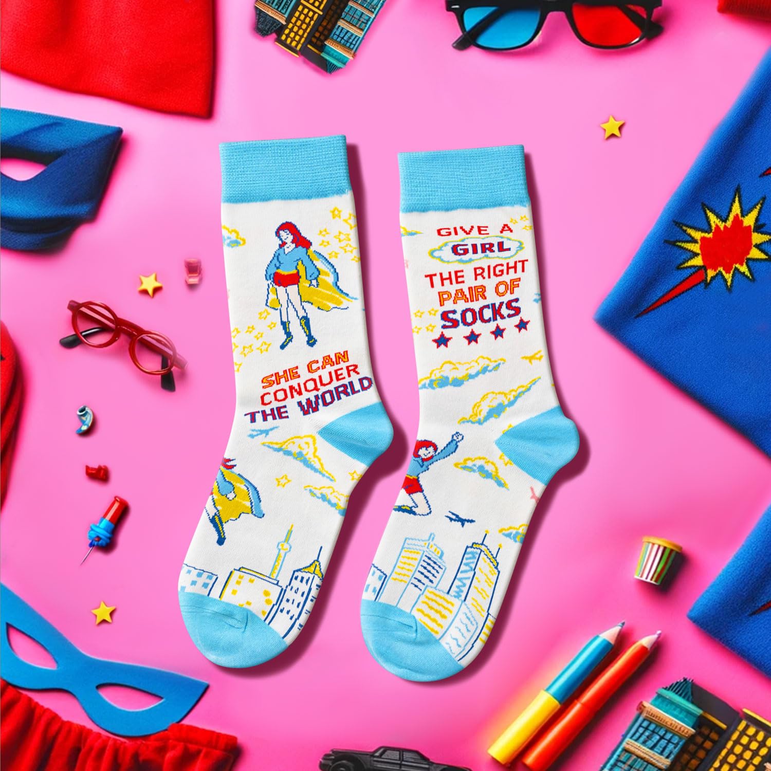 HappyPop Funny Feminist Socks for Women - Inspirational Book Lover Gifts, Novelty Gift Ideas for Readers & Writers - Perfect for Book Clubs, Birthdays & Holidays