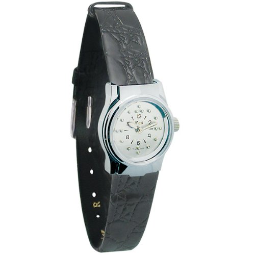 Women's Fashion Chrome Quartz Braille Watch with Genuine Leather Strap - Perfect for Blind & Visually Impaired, Office Wear & Special Occasions