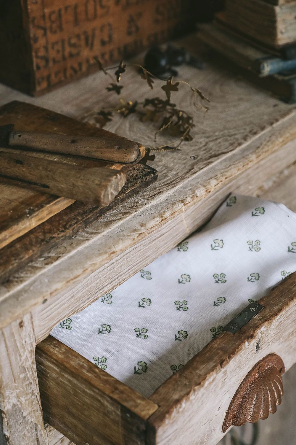 Handmade Block Printed Linen Napkin Set - Eco-Friendly Green Cotton Table Linens for Dinner Party, Wedding & Home Decor