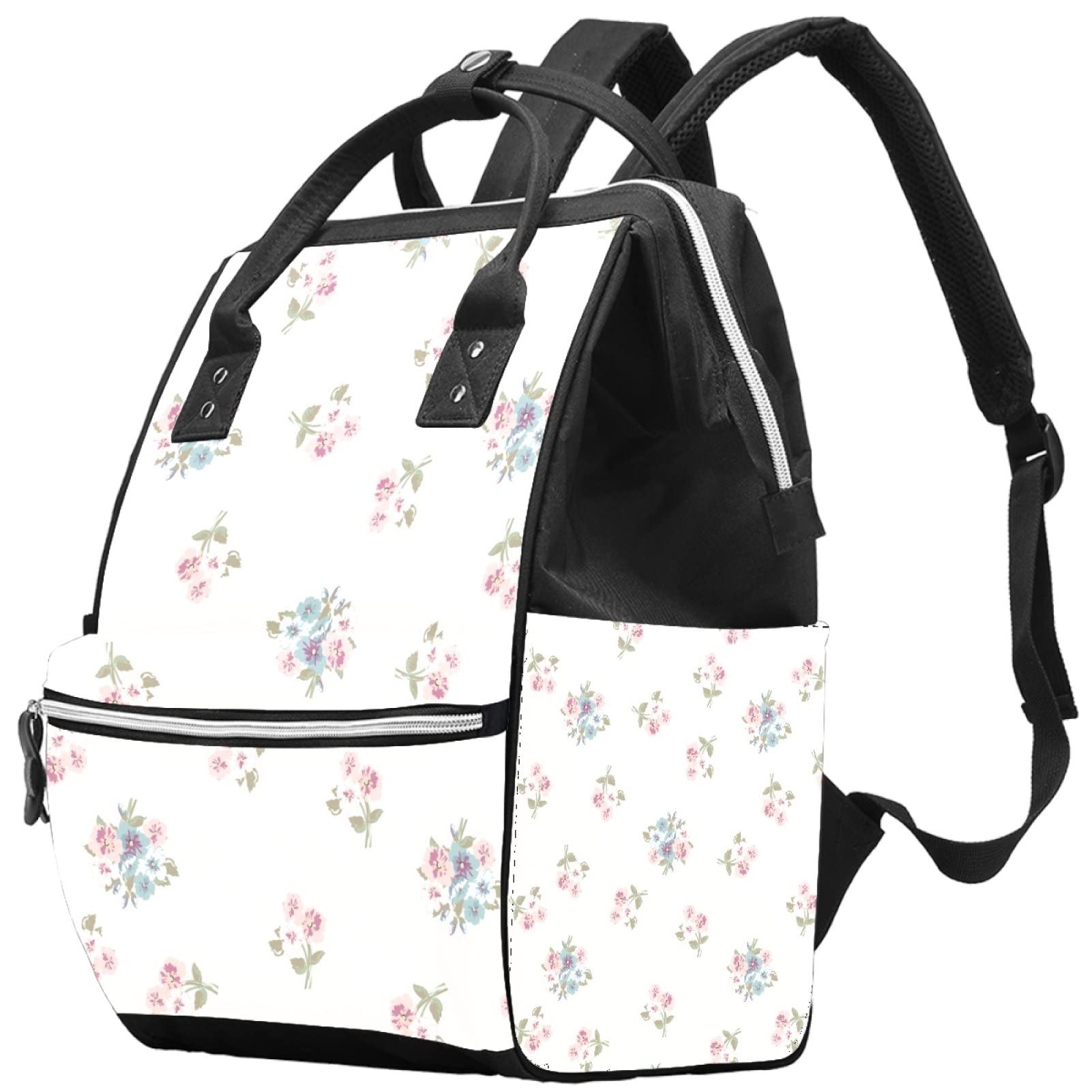 Pink Floral Diaper Backpack for Moms & Dads - Large Capacity Travel Bag for Baby Essentials