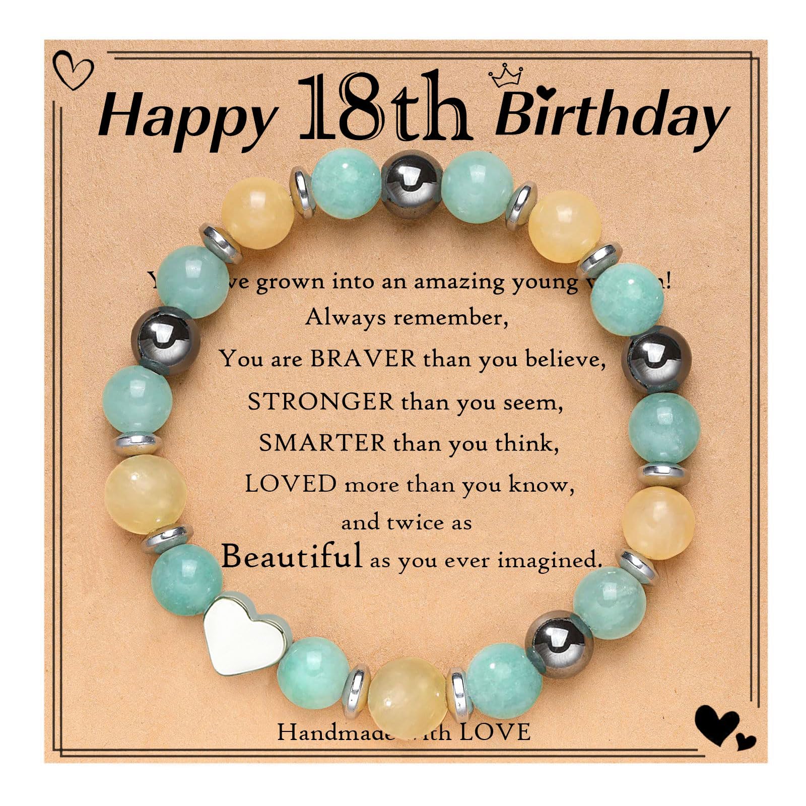 Natural Stone Birthday Bracelet for Women & Girls - Elegant Gift for Ages 13-80 - Perfect for Birthdays, Anniversaries & Special Occasions