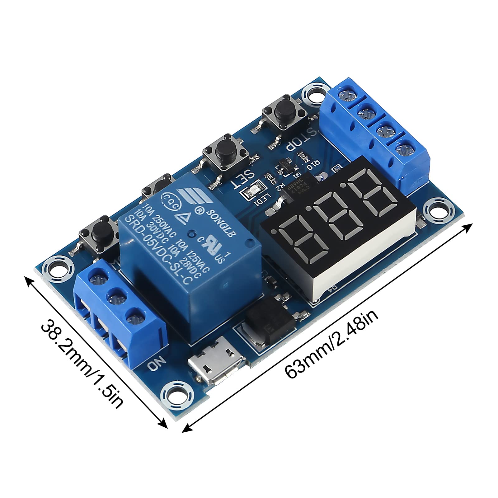 2PCS DC 6V-30V Digital Timer Relay Module with LED Display - Adjustable Trigger Cycle Delay Switch for Automation Control (Perfect for Home Automation, Industrial Equipment, and DIY Electronics Projects)