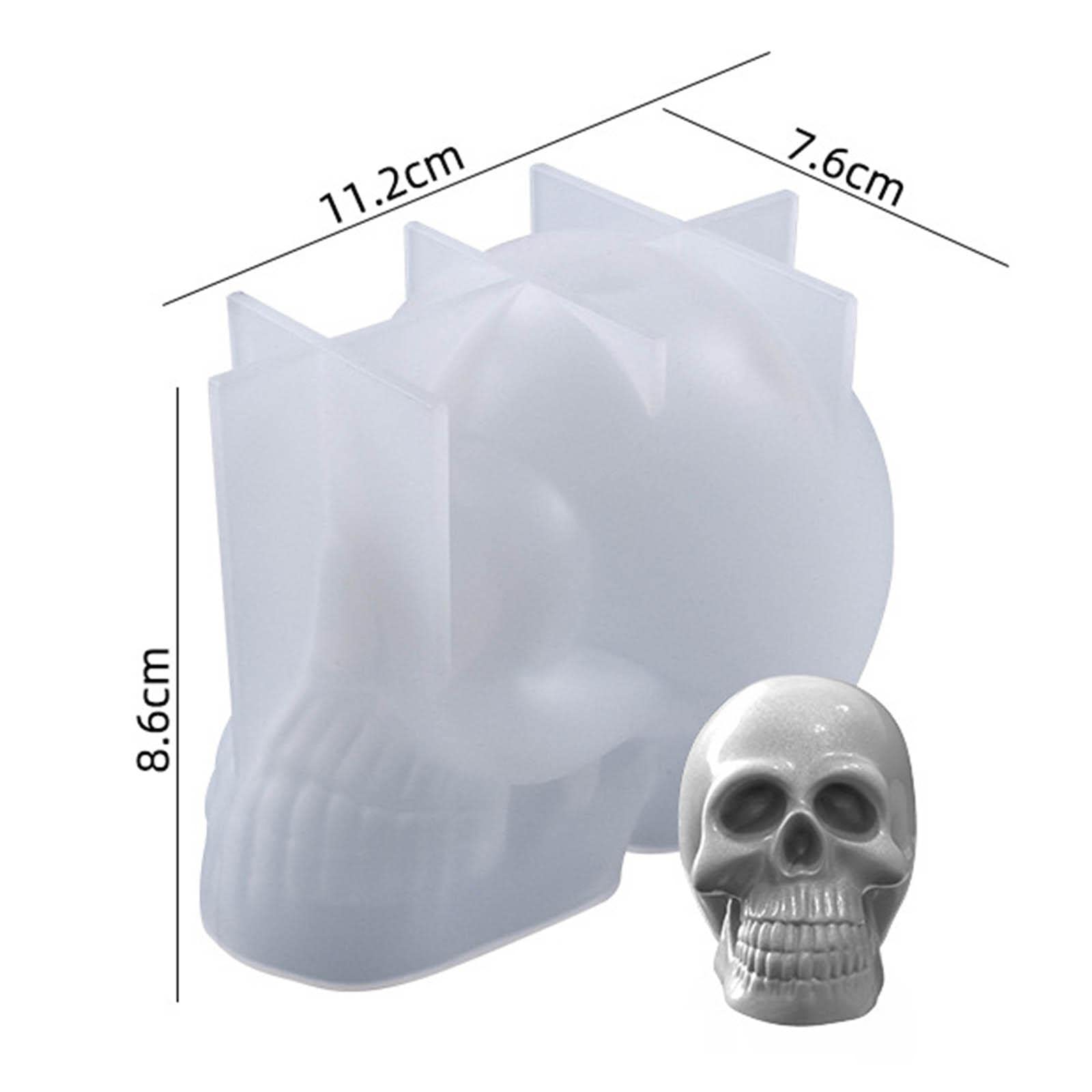3D Skull Candle Mold - Silicone DIY Craft Mold for Halloween Party Decor, Jewelry Making, Resin Art & Home Decor - Perfect for Candle Making, Soap Molds & DIY Gifts