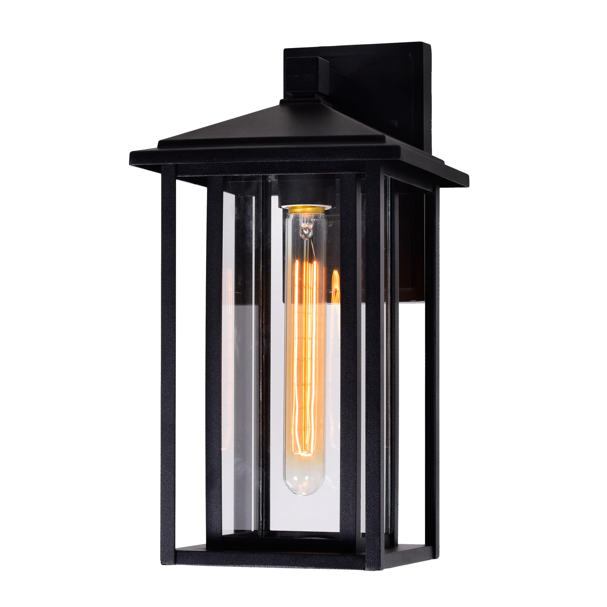 CWI Lighting Crawford 1-Light Black Outdoor Wall Light - Durable Exterior Sconce for Porch, Patio, and Garden Lighting