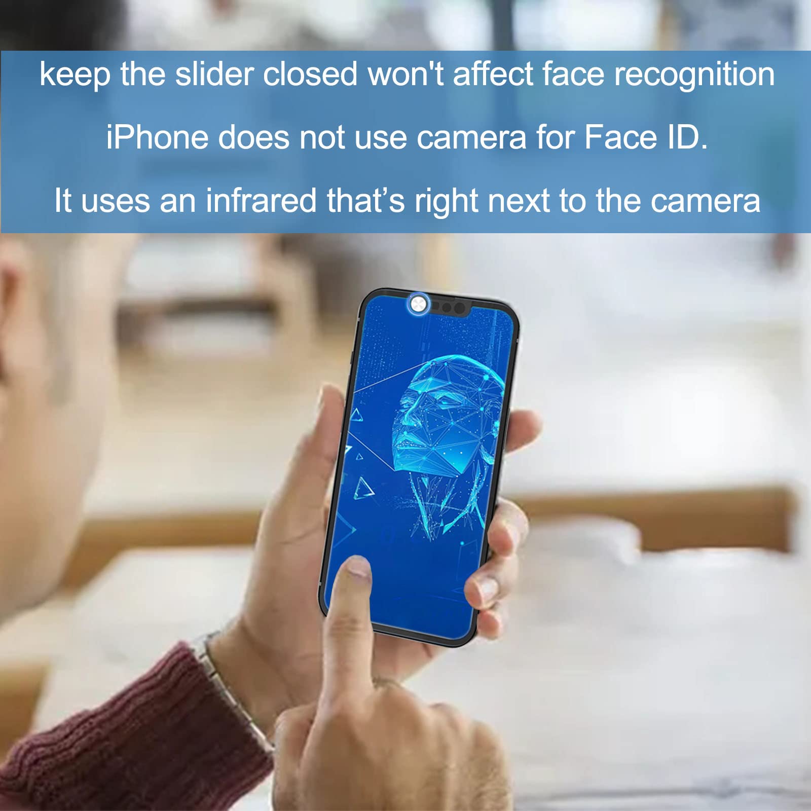 Privacy Webcam Cover for iPhone 13/13 Mini/13 Pro/13 Pro Max - 2 Pack Silver Camera Protector | Blocks Hackers & Protects Security | Works with Face ID | Perfect for Video Calls, Online Meetings & Privacy Protection