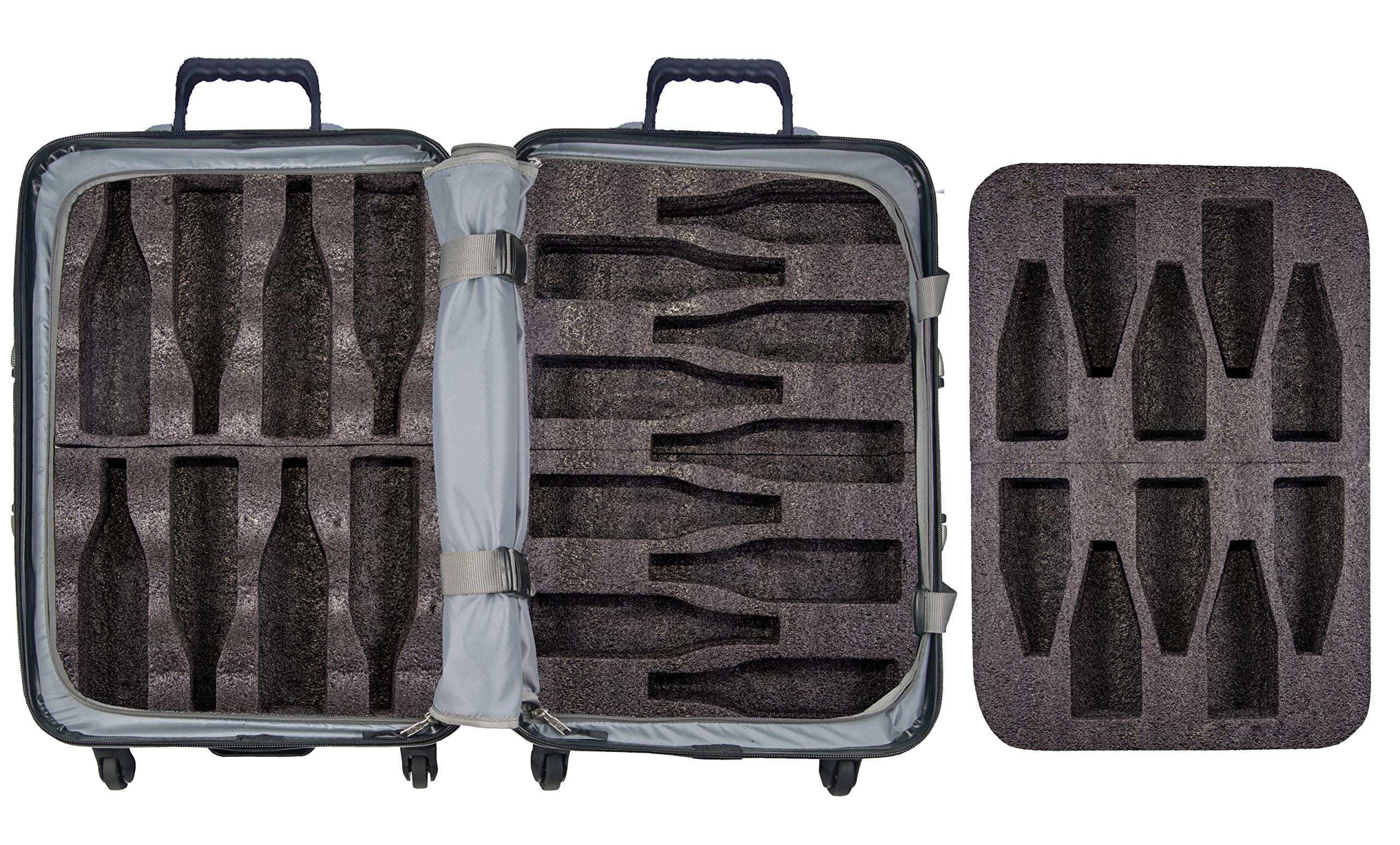 BierGardeValise - Premium Beer Travel Suitcase for 19 Bottles - Universal Bottle Size Compatibility - Durable Black Luggage for Beer Enthusiasts - Perfect for Camping, Tailgating & Beer Festivals
