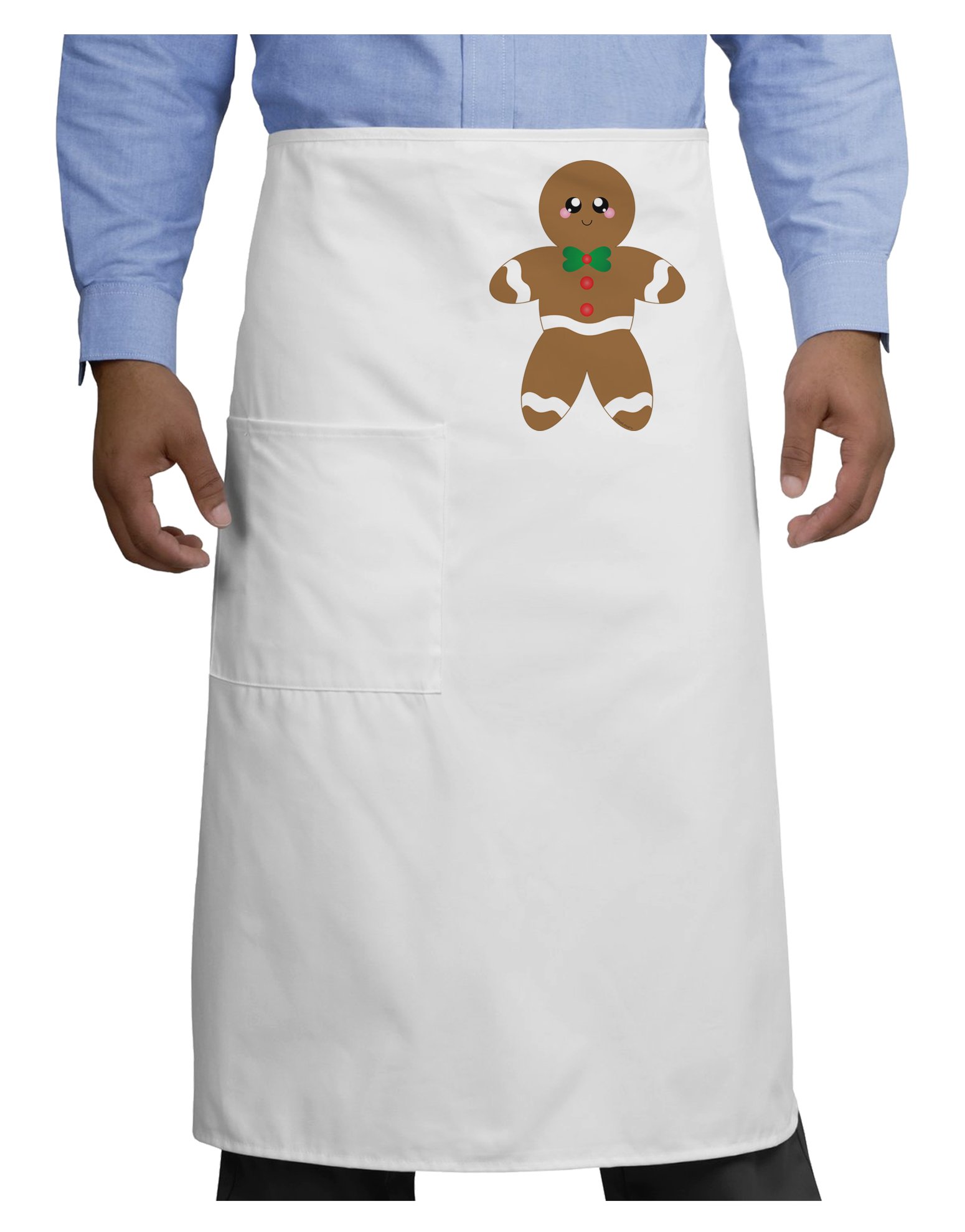 TooLoud Cute Gingerbread Man Christmas Adult Bistro Apron - Kitchen Cooking Baking Apron for Holiday Parties & Festive Home Decor